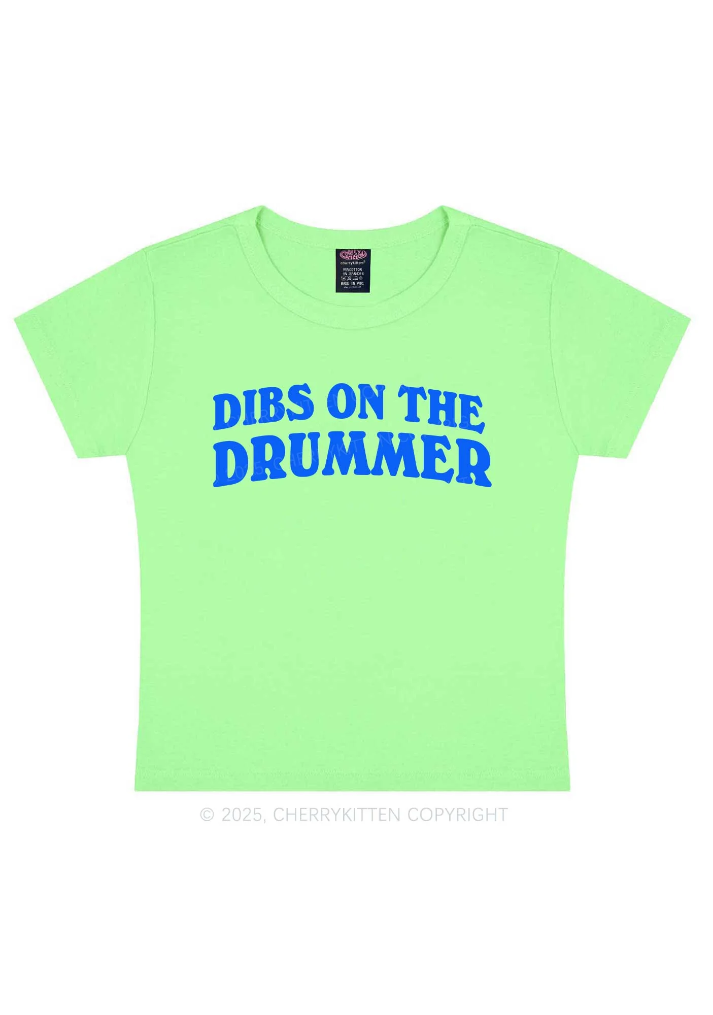 Dibs On The Drummer Y2K Baby Tee Cherrykitten - Image 13