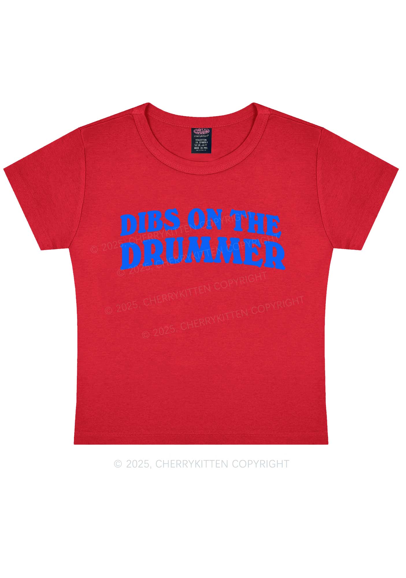 Dibs On The Drummer Y2K Baby Tee Cherrykitten - Image 6