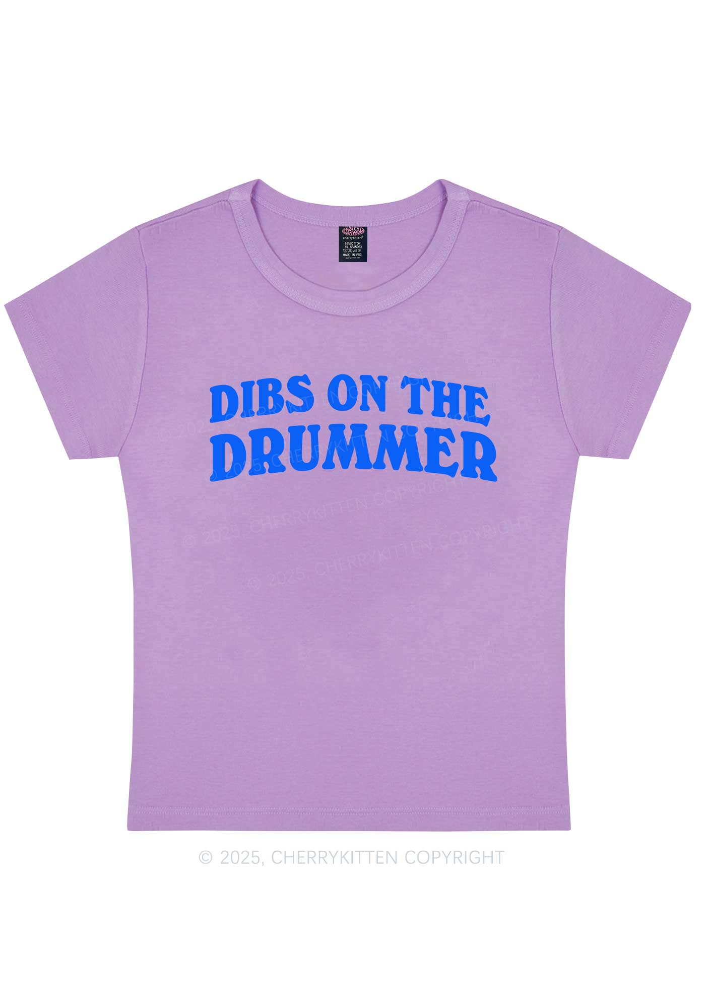 Dibs On The Drummer Y2K Baby Tee Cherrykitten - Image 7