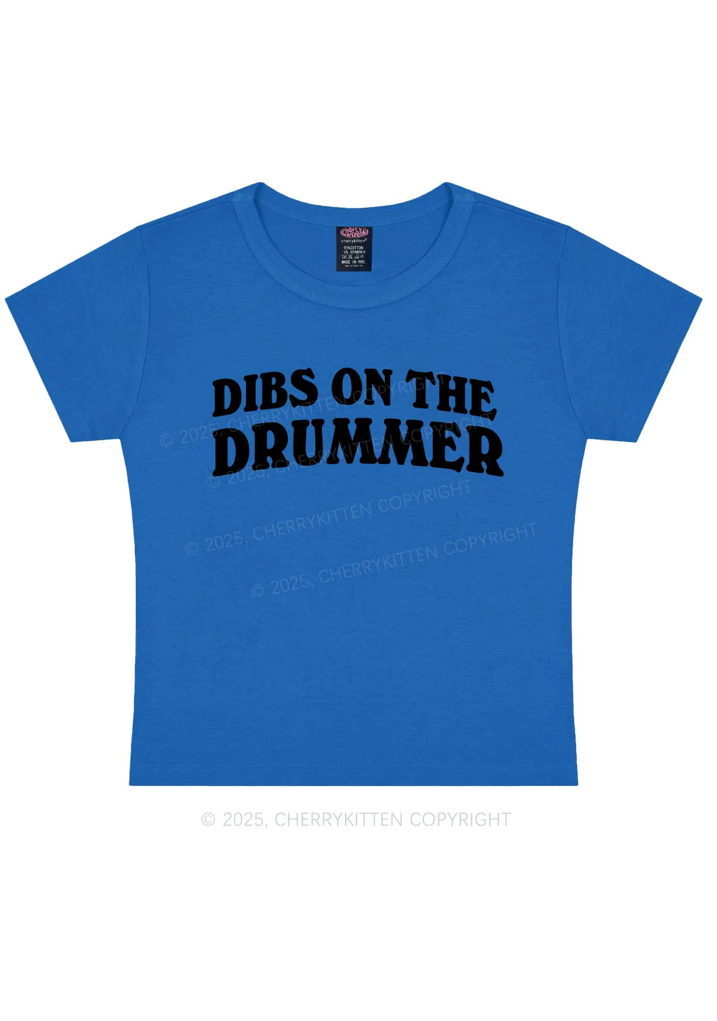 Dibs On The Drummer Y2K Baby Tee Cherrykitten - Image 9
