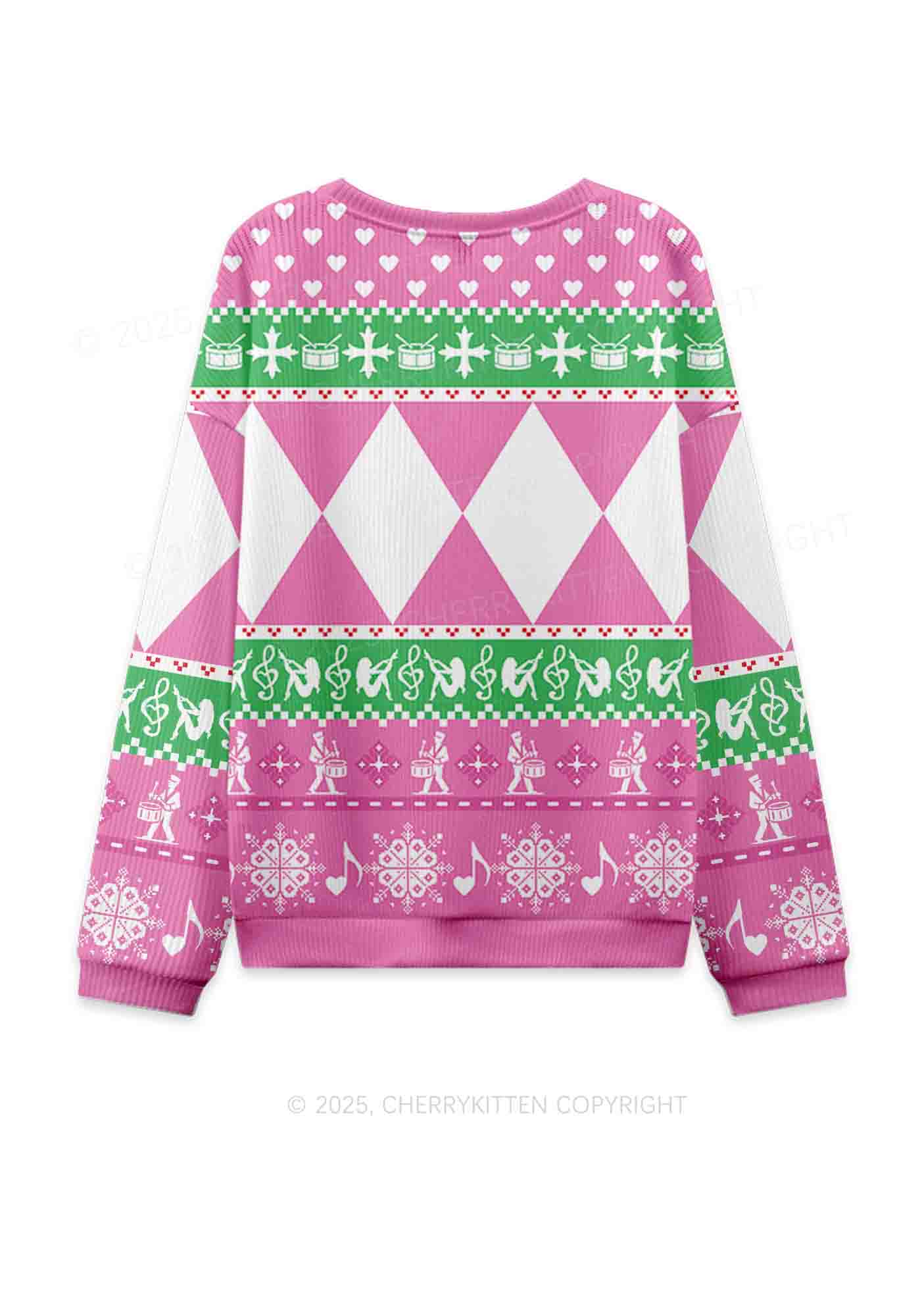 Dibs On The Drummer Y2K Christmas Knit Sweatshirt Cherrykitten - Image 2