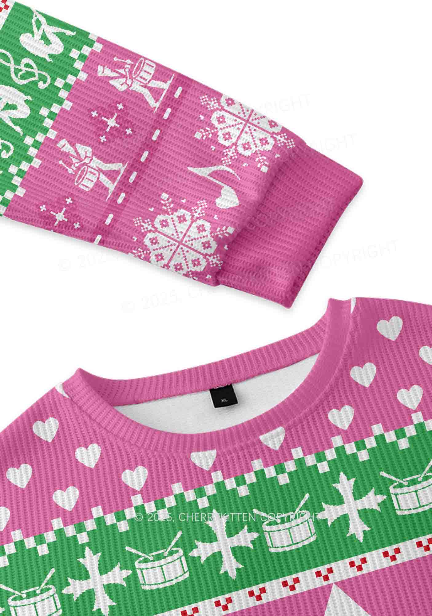 Dibs On The Drummer Y2K Christmas Knit Sweatshirt Cherrykitten - Image 3