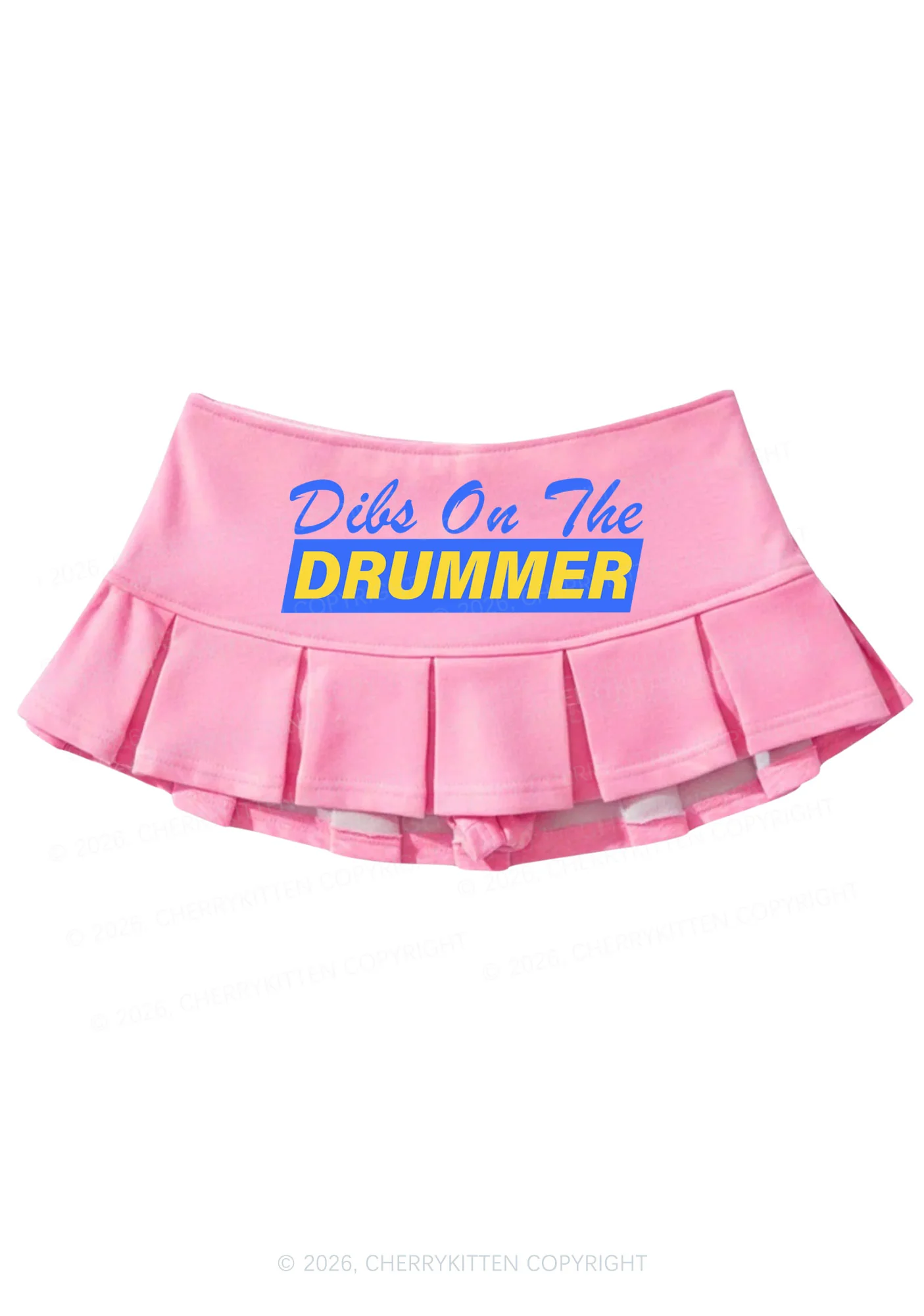 Dibs On The Drummer Y2K Mini Pleated Skirts Cherrykitten - Image 3