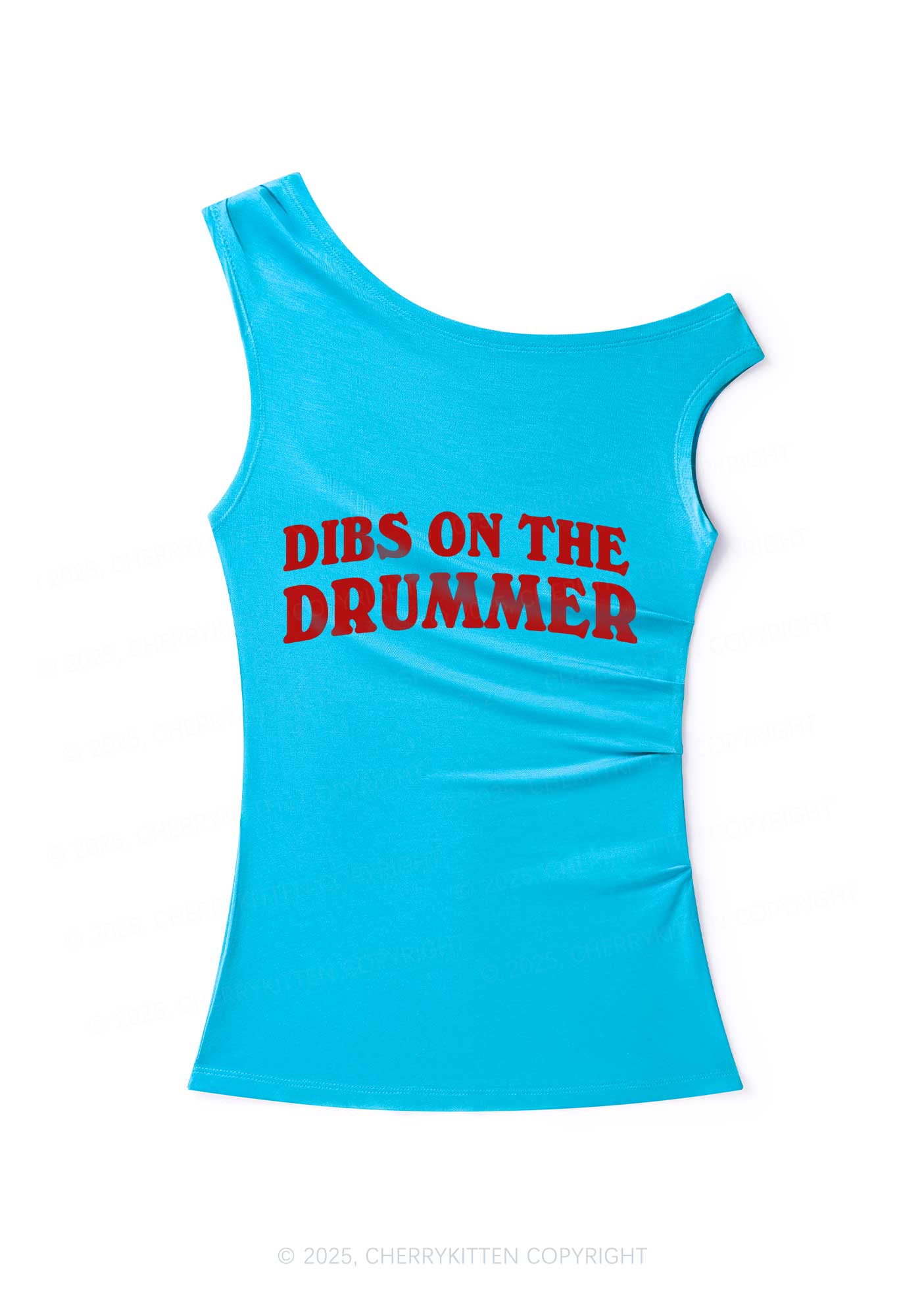 Dibs On The Drummer Y2K Off Shoulder Tank Top Cherrykitten - Image 2