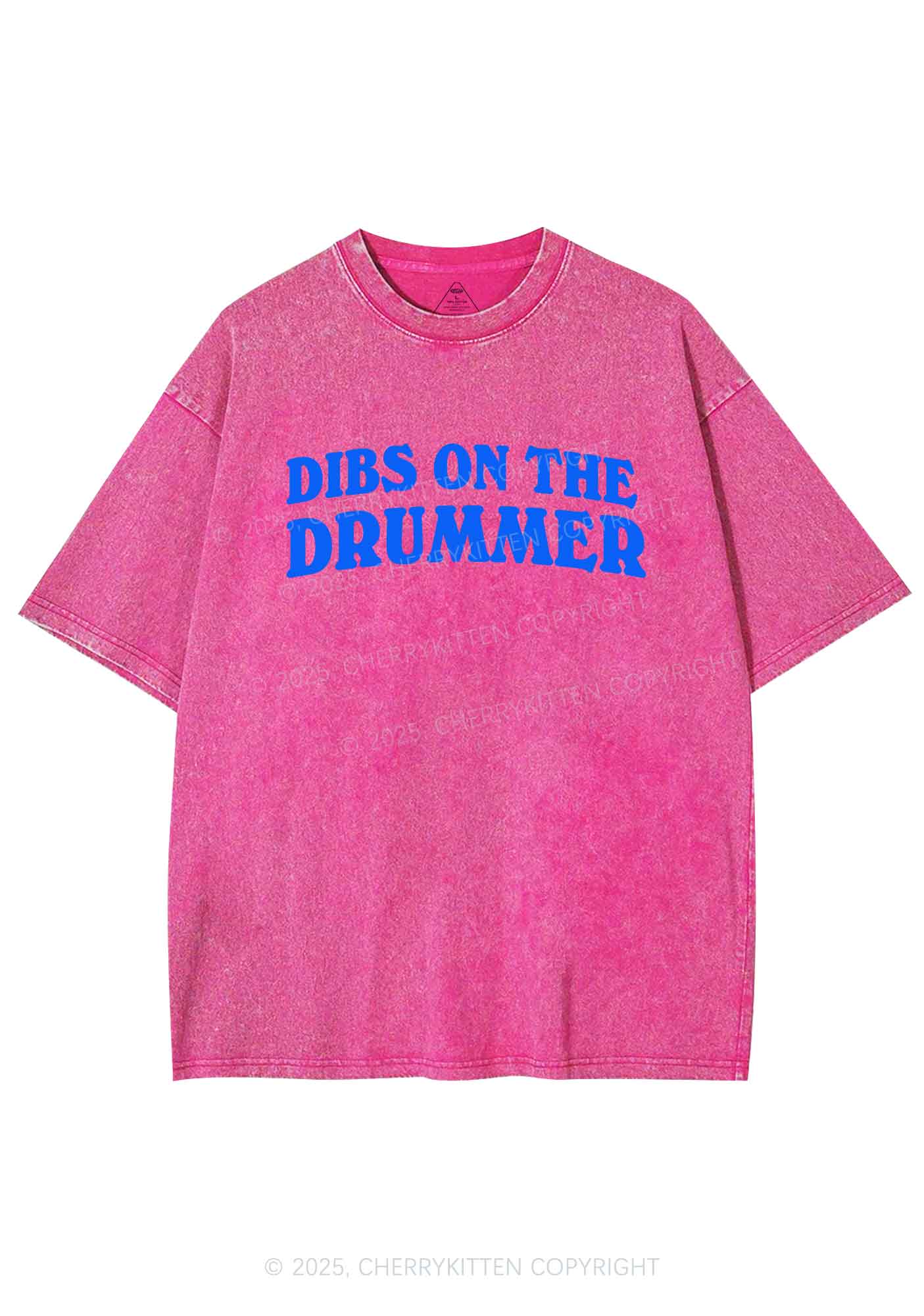 Dibs On The Drummer Y2K Shirts Washed Tee Cherrykitten - Image 3