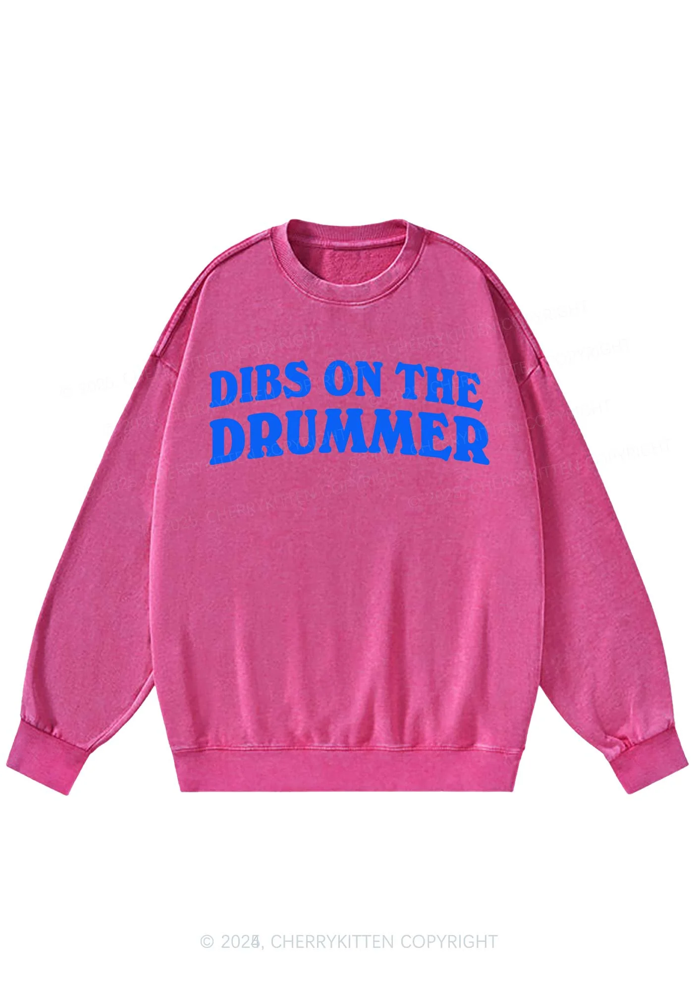 Dibs On The Drummer Y2K Washed Sweatshirts Cherrykitten - Image 4
