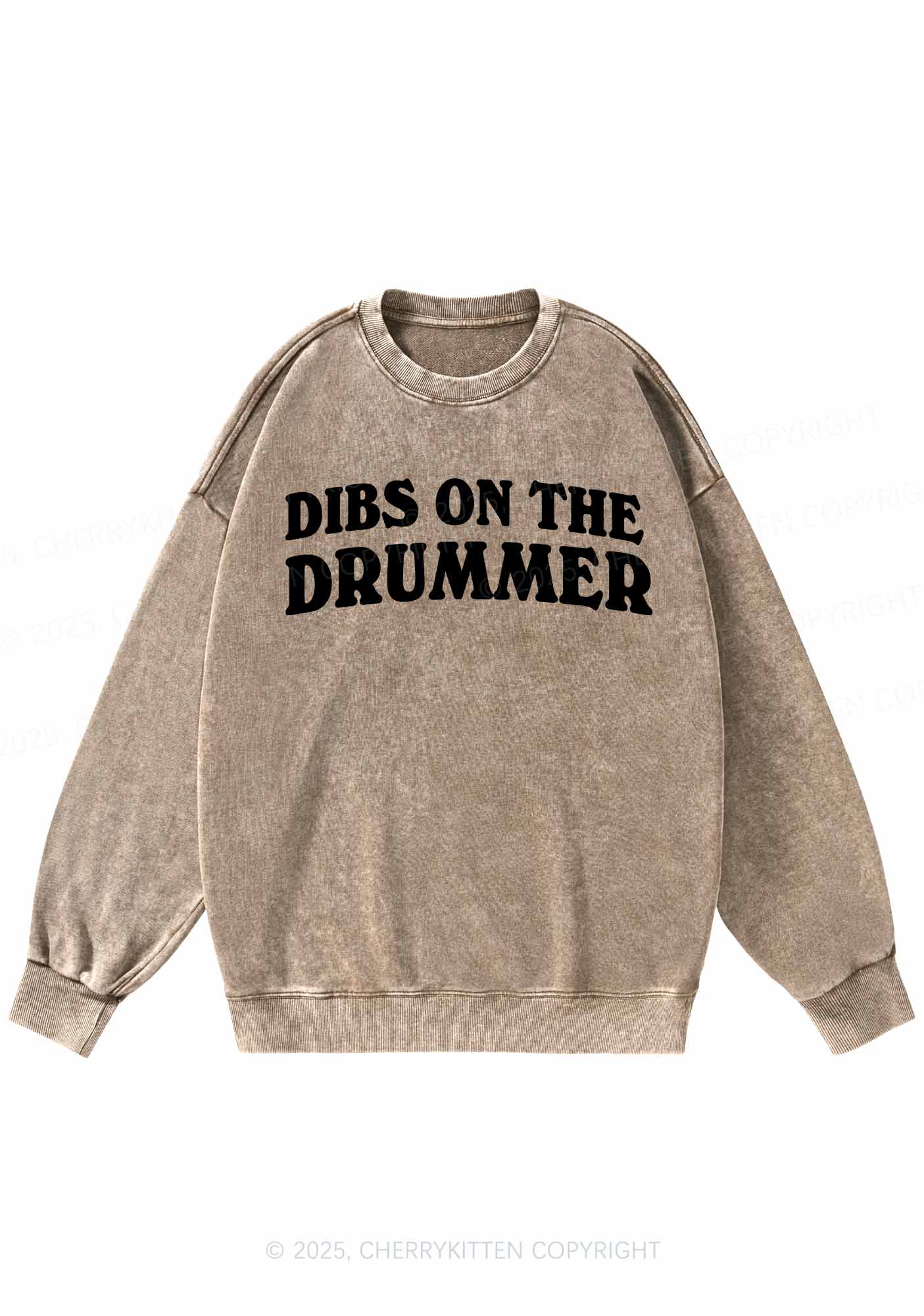 Dibs On The Drummer Y2K Washed Sweatshirts Cherrykitten - Image 5