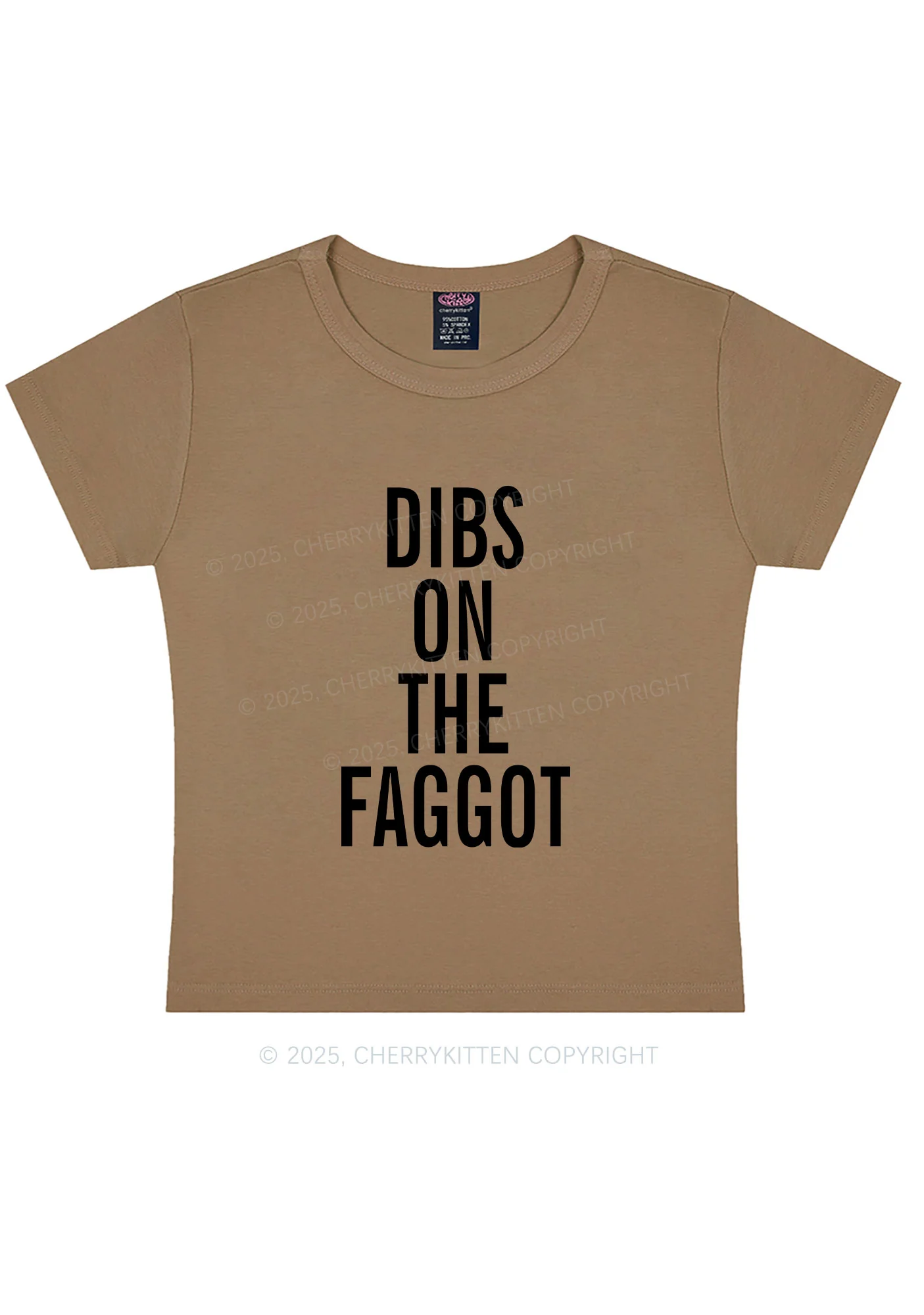 Dibs On The Faggot Pride Y2K Baby Tee Cherrykitten - Image 10