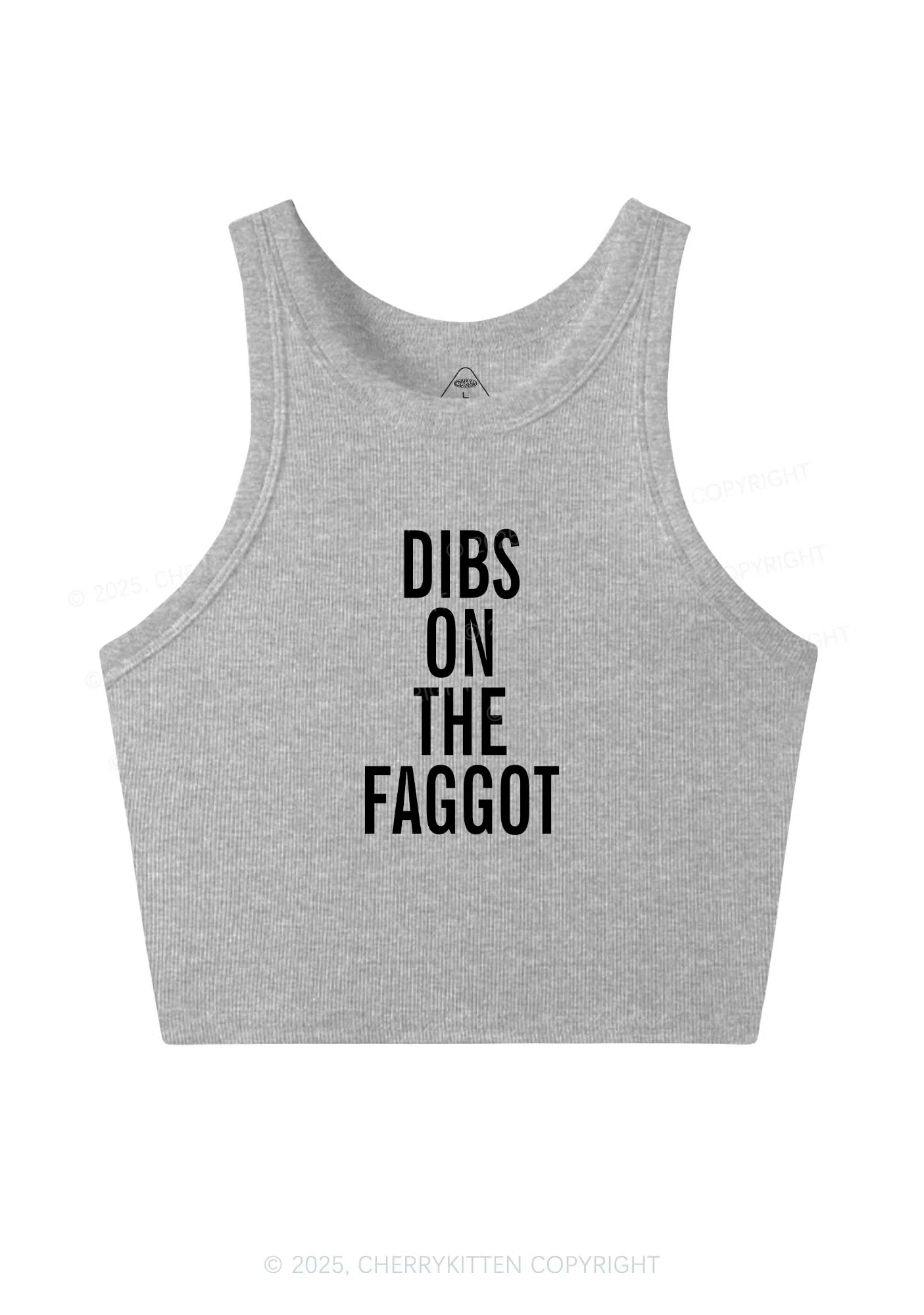 Dibs On The Faggot Pride Y2K Crop Tank Top Cherrykitten - Image 4