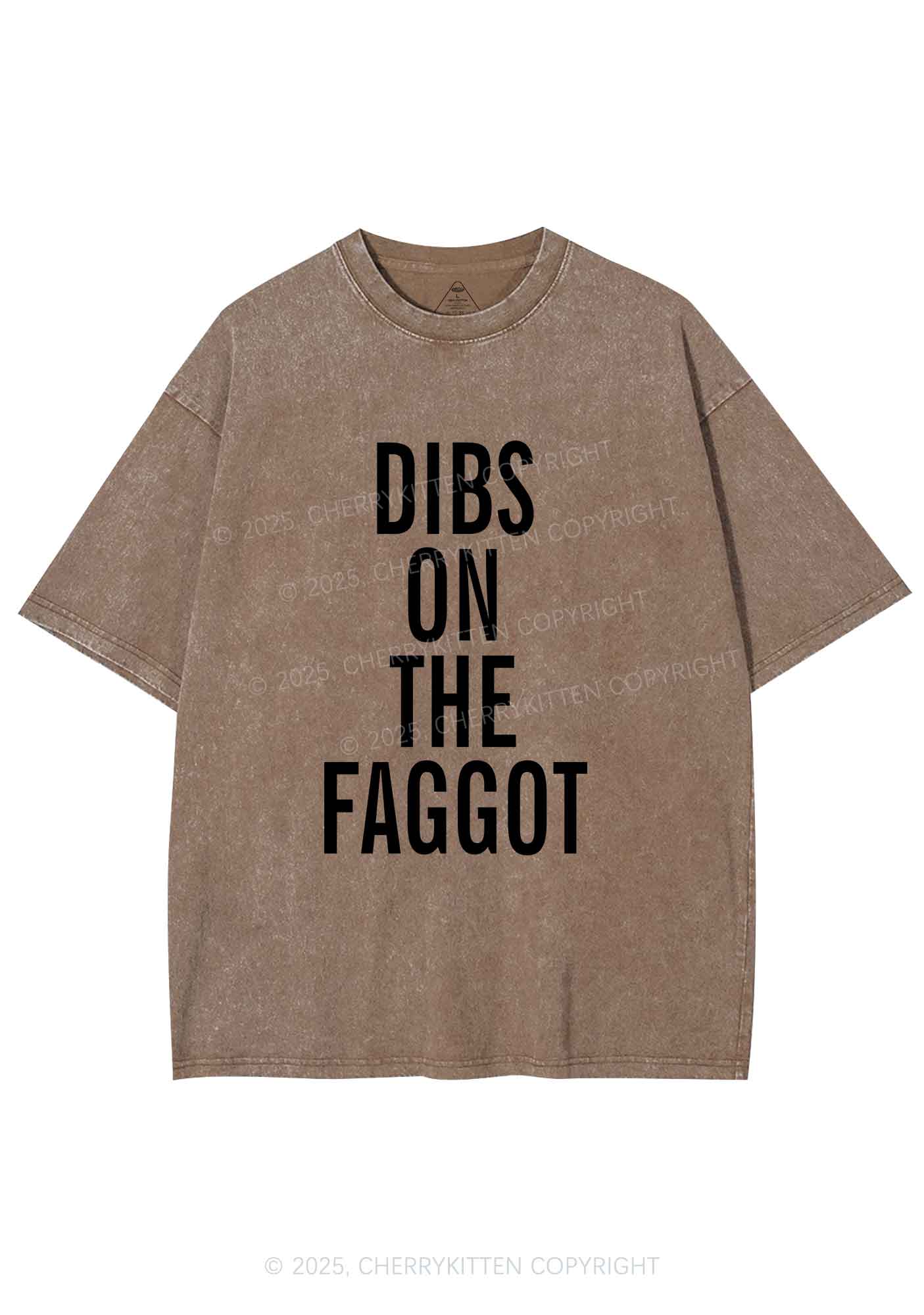 Dibs On The Faggot Pride Y2K Shirts Washed Tee Cherrykitten - Image 8