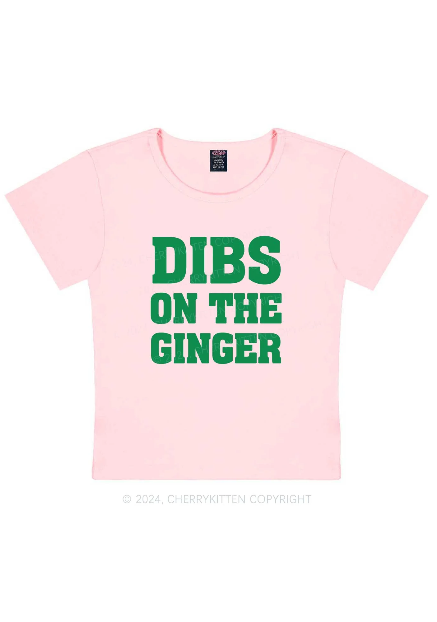 Dibs On The Ginger St Patricks Y2K Baby Tee Cherrykitten - Image 11