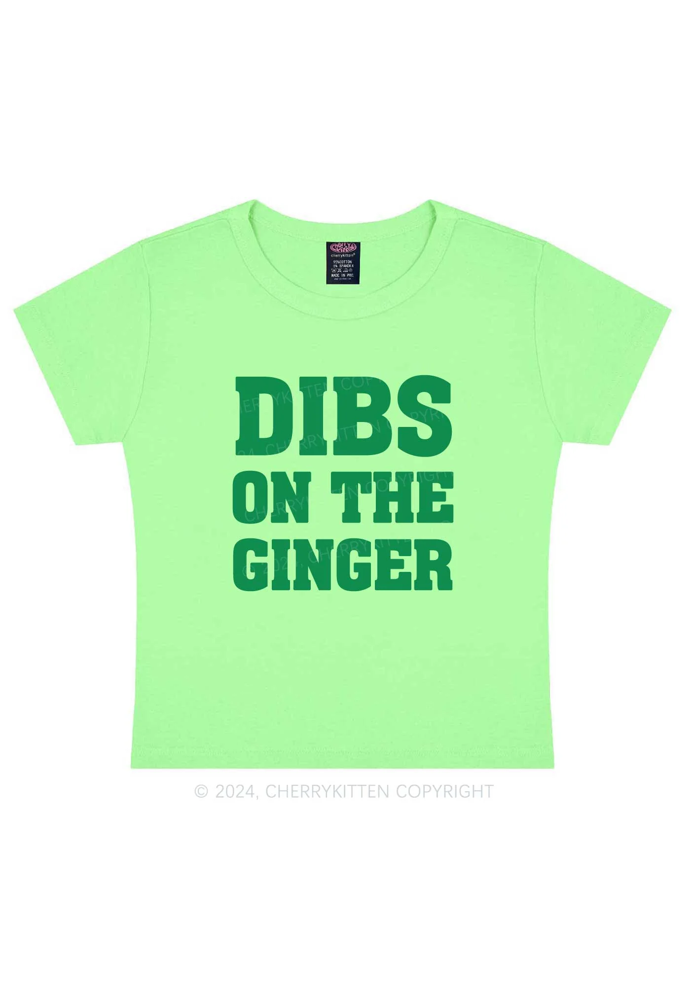 Dibs On The Ginger St Patricks Y2K Baby Tee Cherrykitten - Image 12