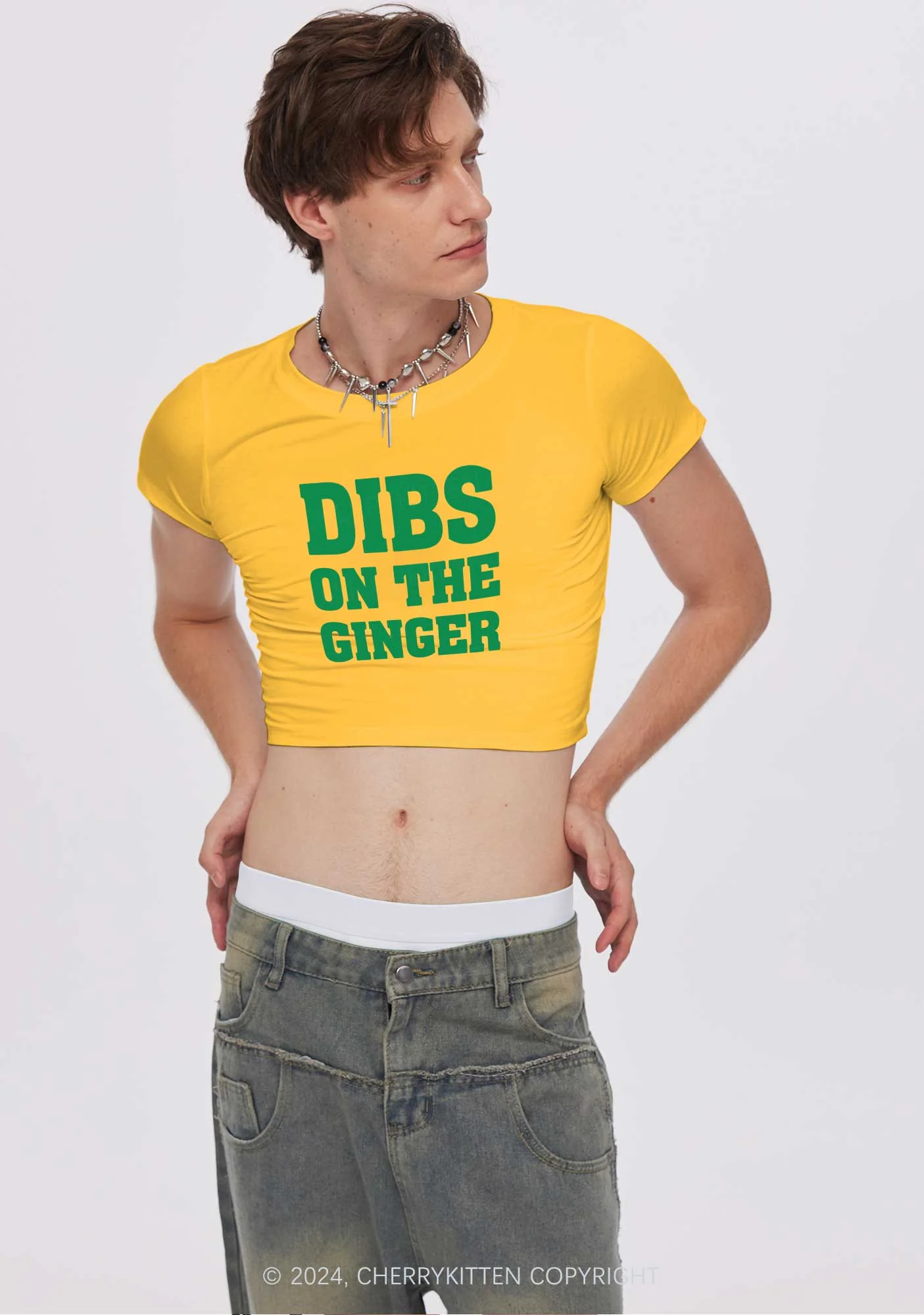 Dibs On The Ginger St Patricks Y2K Baby Tee Cherrykitten - Image 2