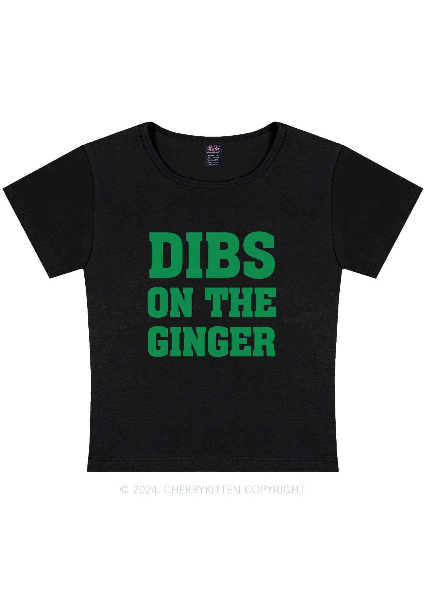Dibs On The Ginger St Patricks Y2K Baby Tee Cherrykitten - Image 4