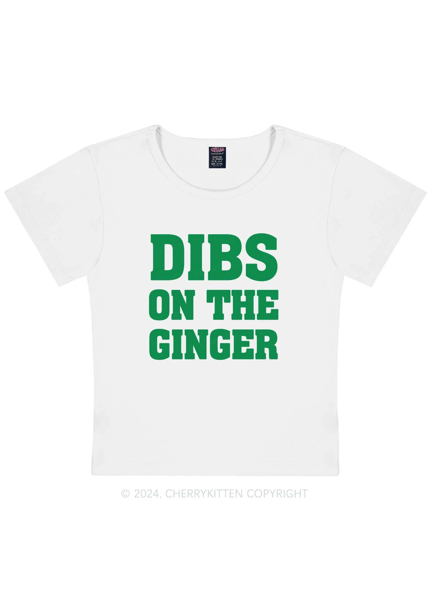 Dibs On The Ginger St Patricks Y2K Baby Tee Cherrykitten - Image 5