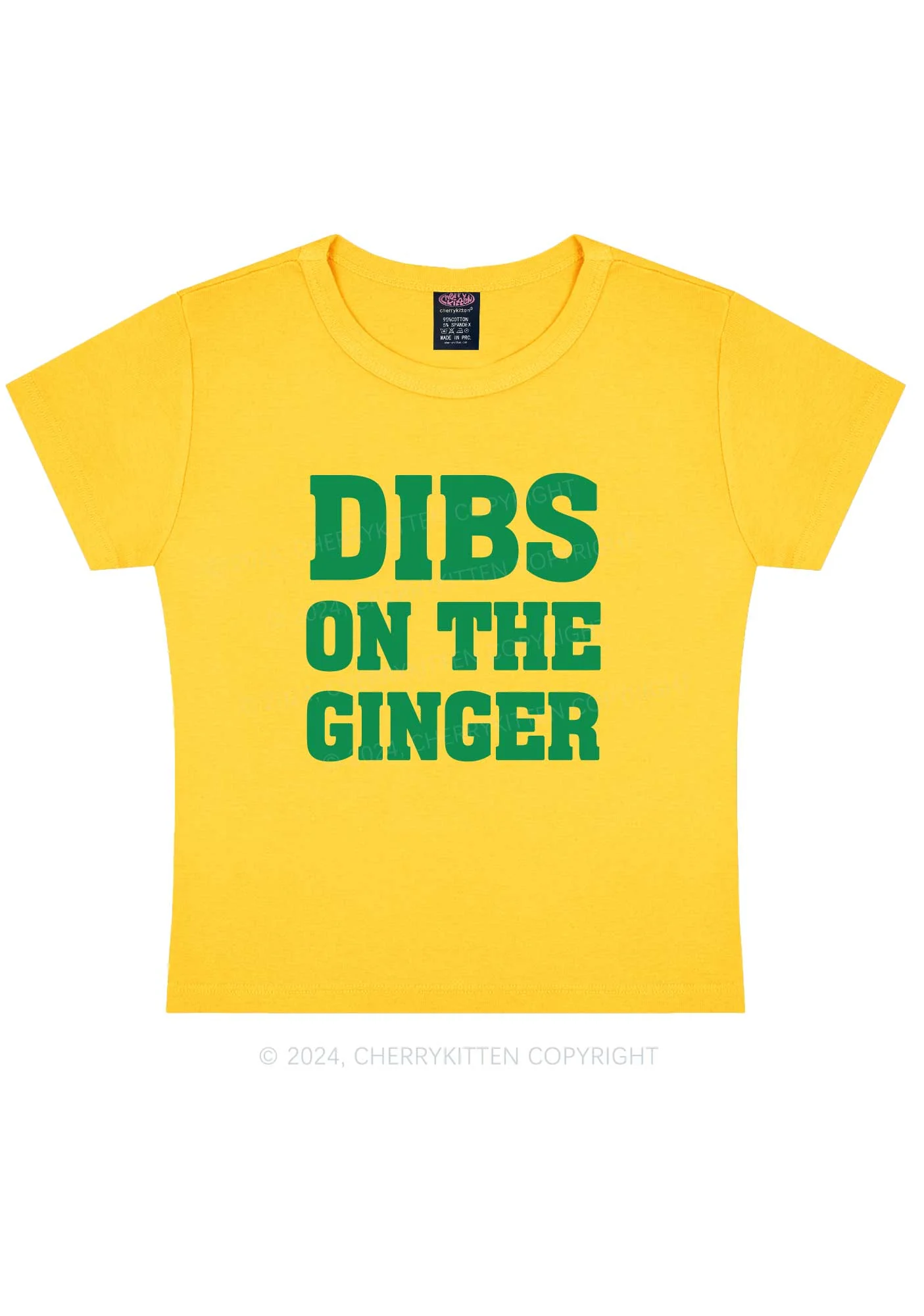 Dibs On The Ginger St Patricks Y2K Baby Tee Cherrykitten - Image 6