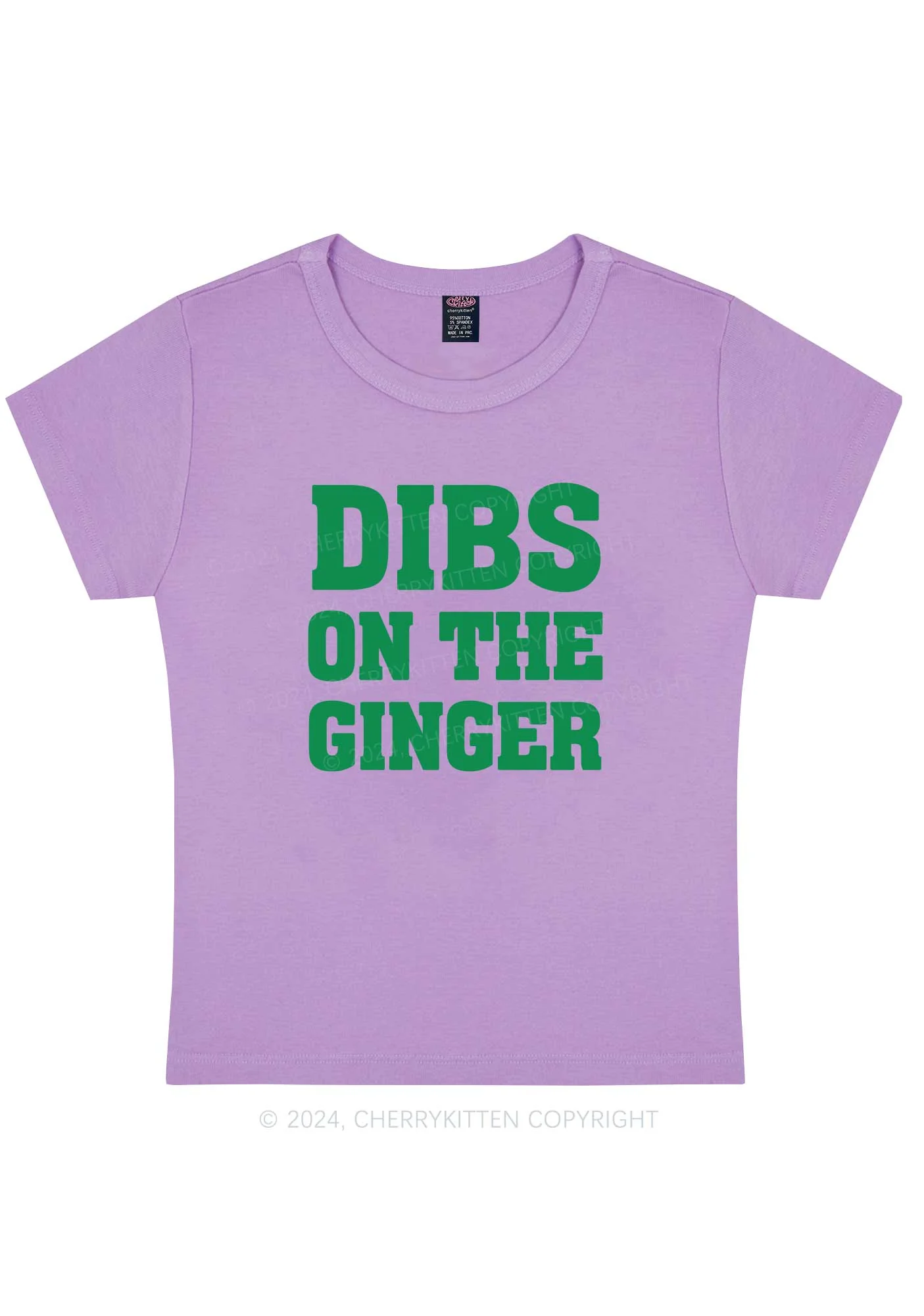 Dibs On The Ginger St Patricks Y2K Baby Tee Cherrykitten - Image 7