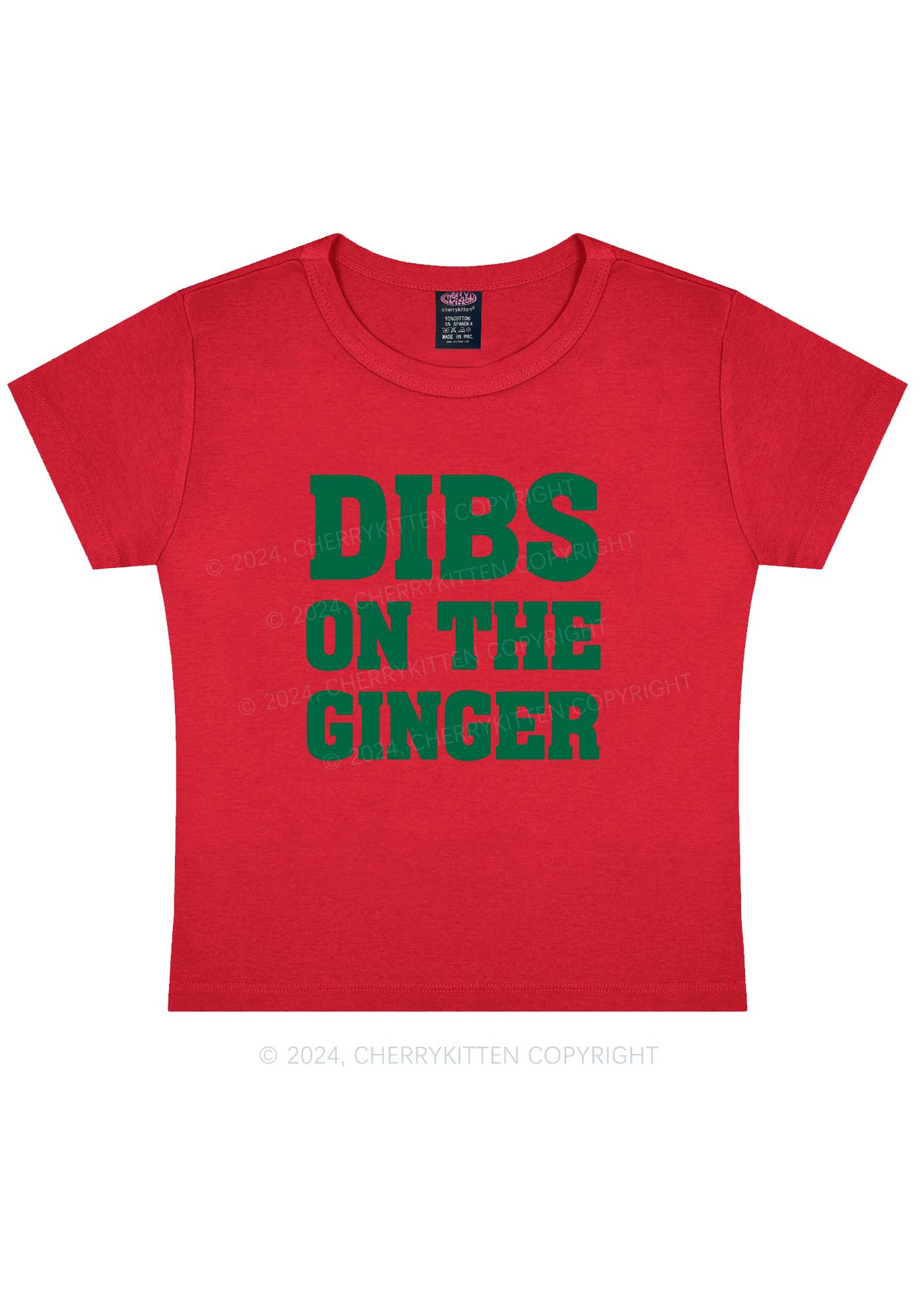 Dibs On The Ginger St Patricks Y2K Baby Tee Cherrykitten - Image 9