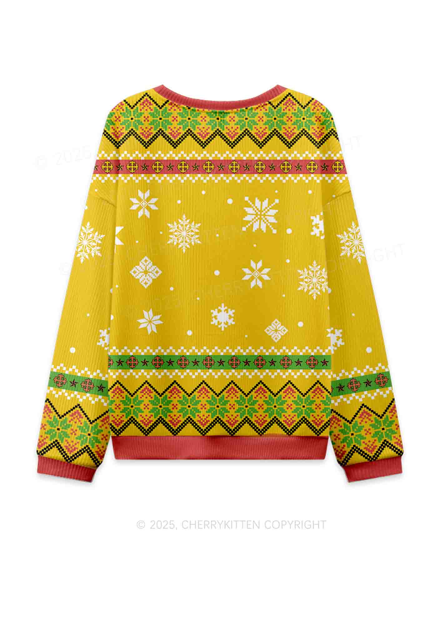 Dibs On The Ginger St Patricks Y2K Christmas Knit Sweatshirt Cherrykitten - Image 2