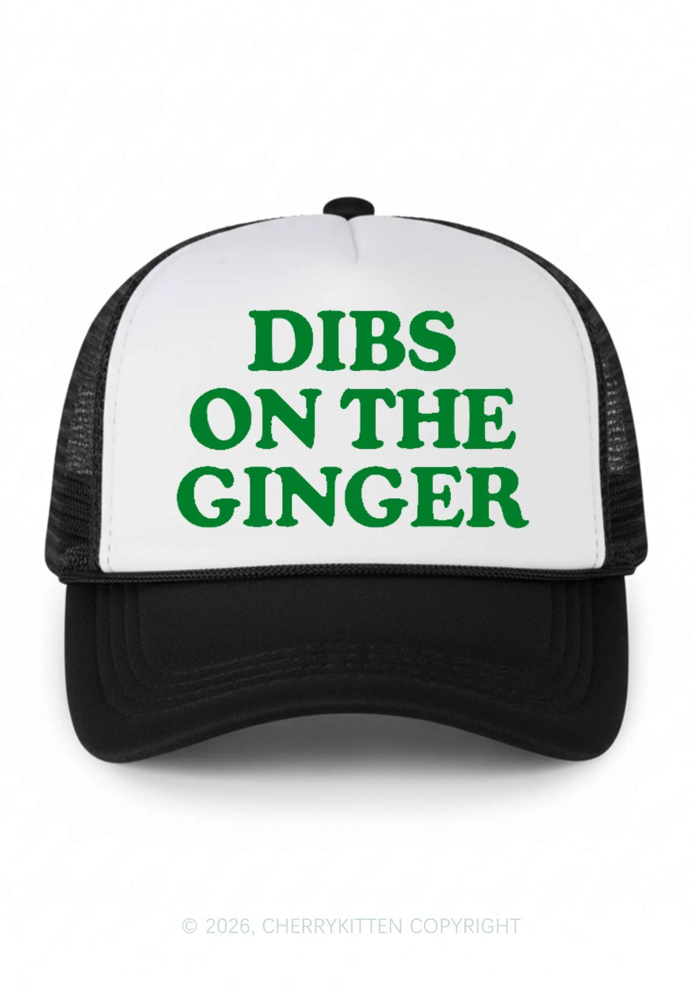 Dibs On The Ginger St Patricks Y2K Colorblock Trucker Hat Cherrykitten - Image 3