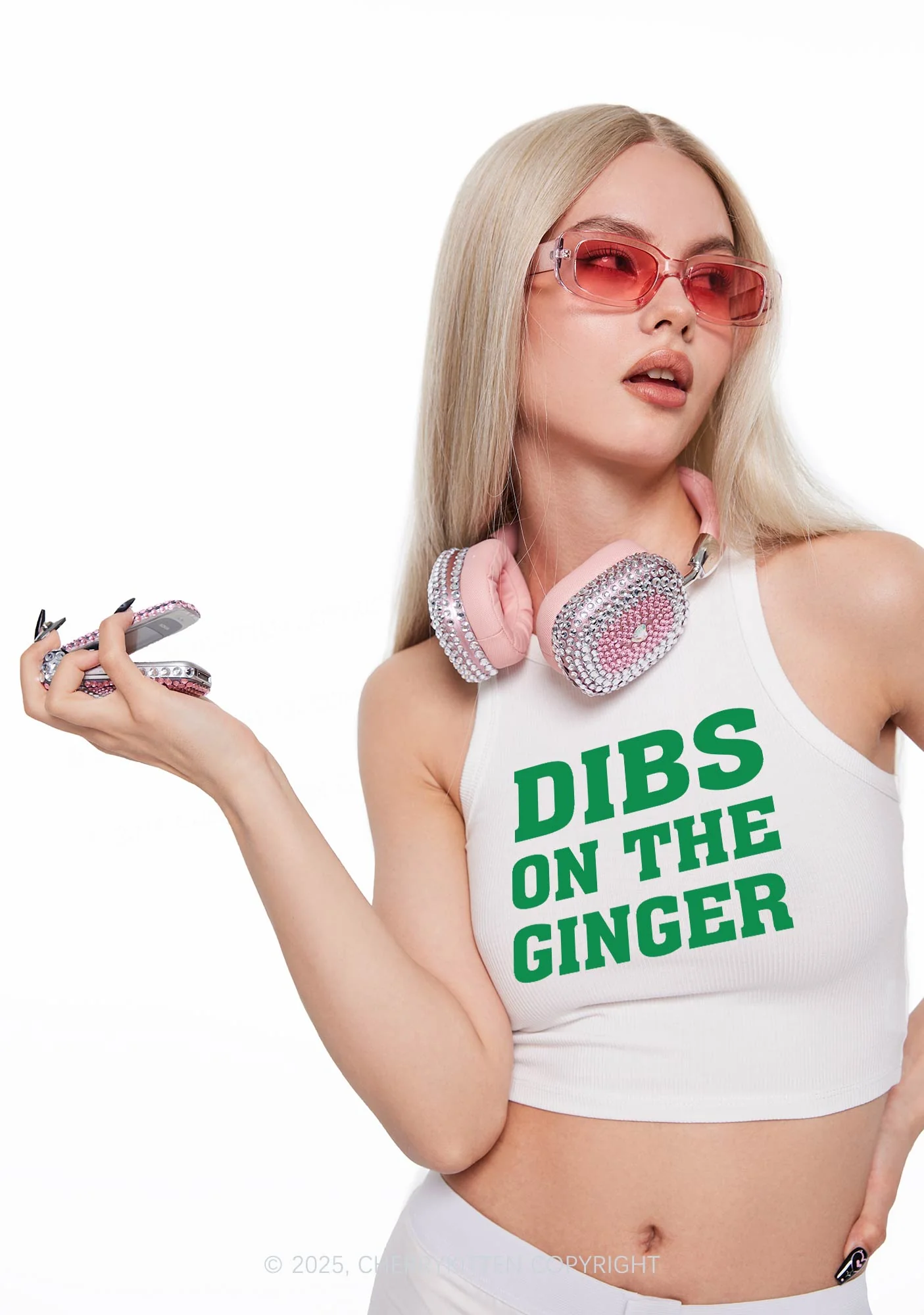 Dibs On The Ginger St Patricks Y2K Crop Tank Top Cherrykitten - Image 3