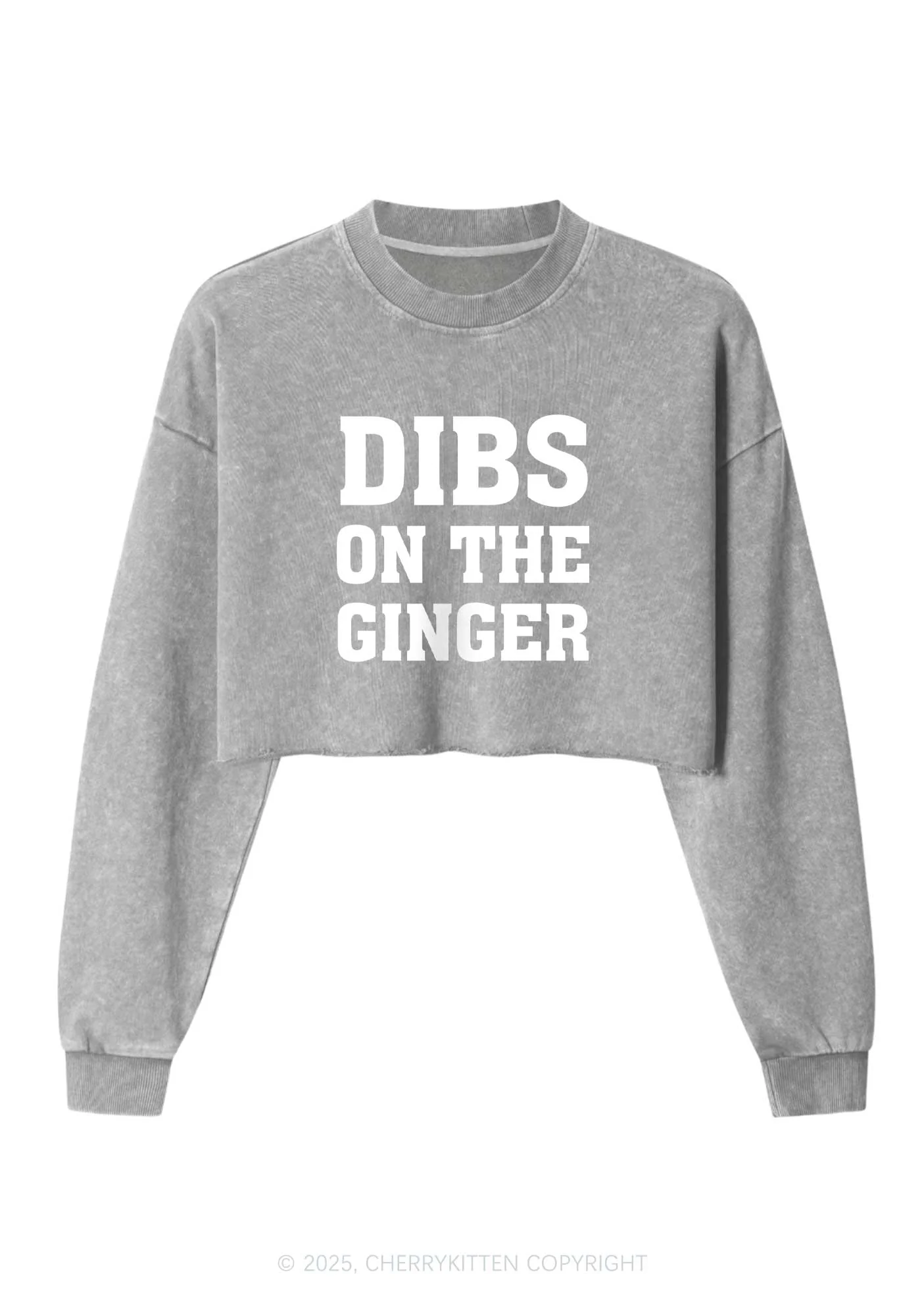 Dibs On The Ginger St Patricks Y2K Crop Washed Sweatshirts Cherrykitten - Image 5