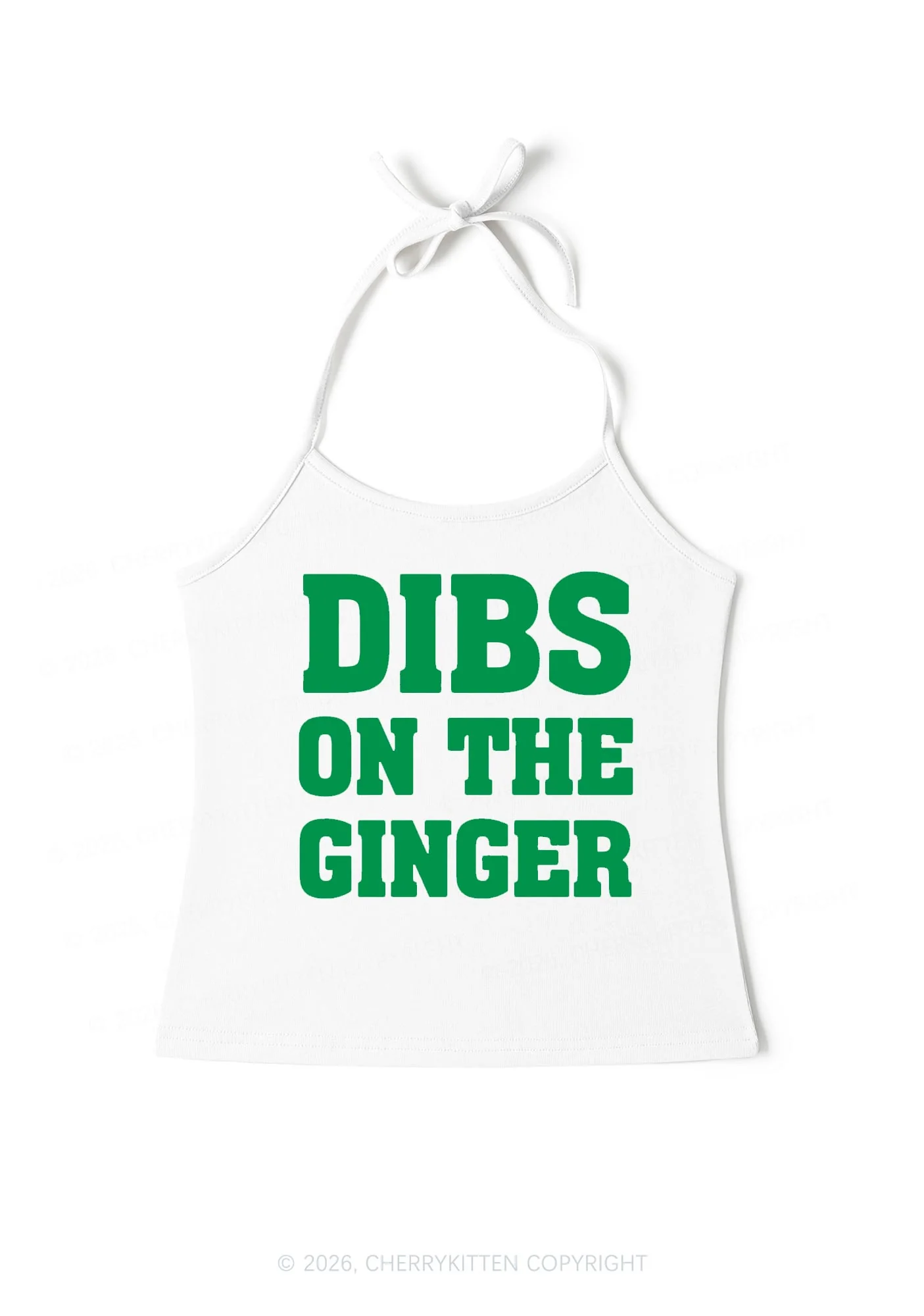 Dibs On The Ginger St Patricks Y2K Halter Neck Cami Cherrykitten - Image 3