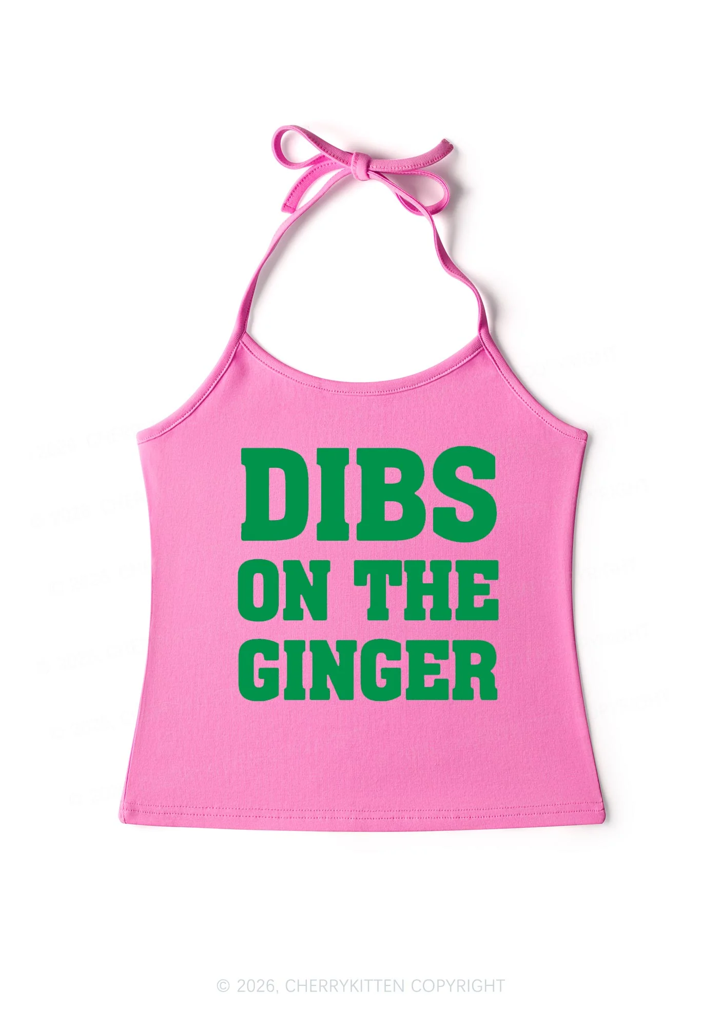 Dibs On The Ginger St Patricks Y2K Halter Neck Cami Cherrykitten - Image 4