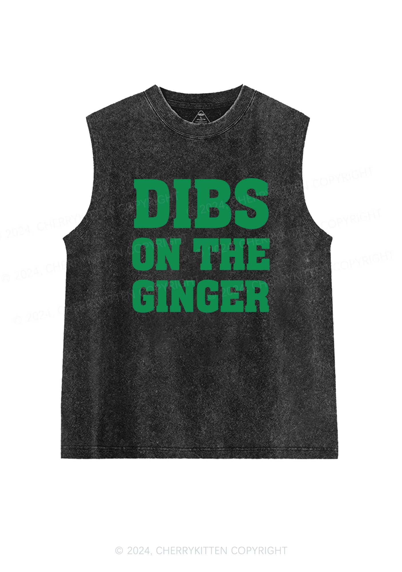 Dibs On The Ginger St Patricks Y2K Washed Tank Cherrykitten - Image 4