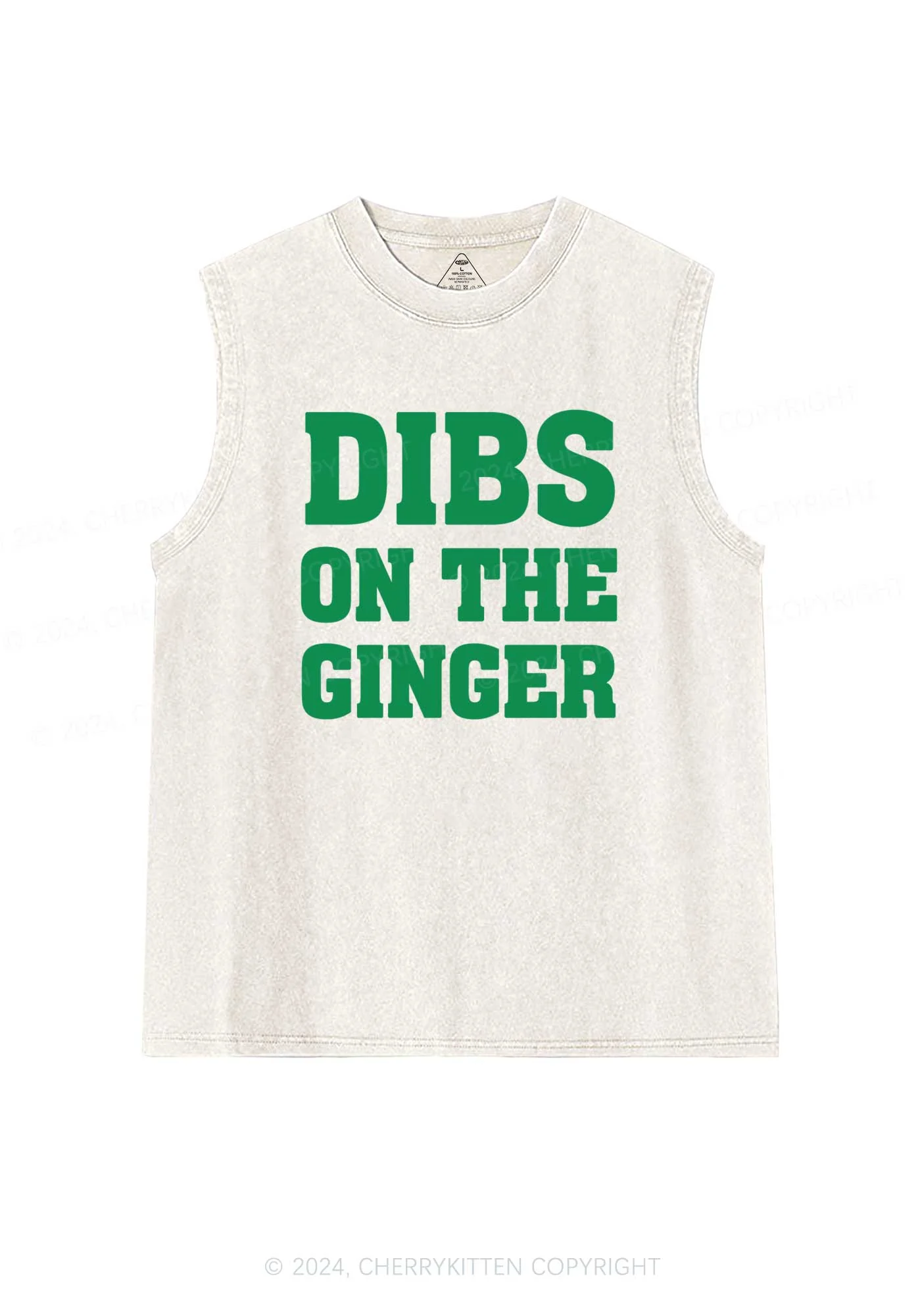 Dibs On The Ginger St Patricks Y2K Washed Tank Cherrykitten - Image 5