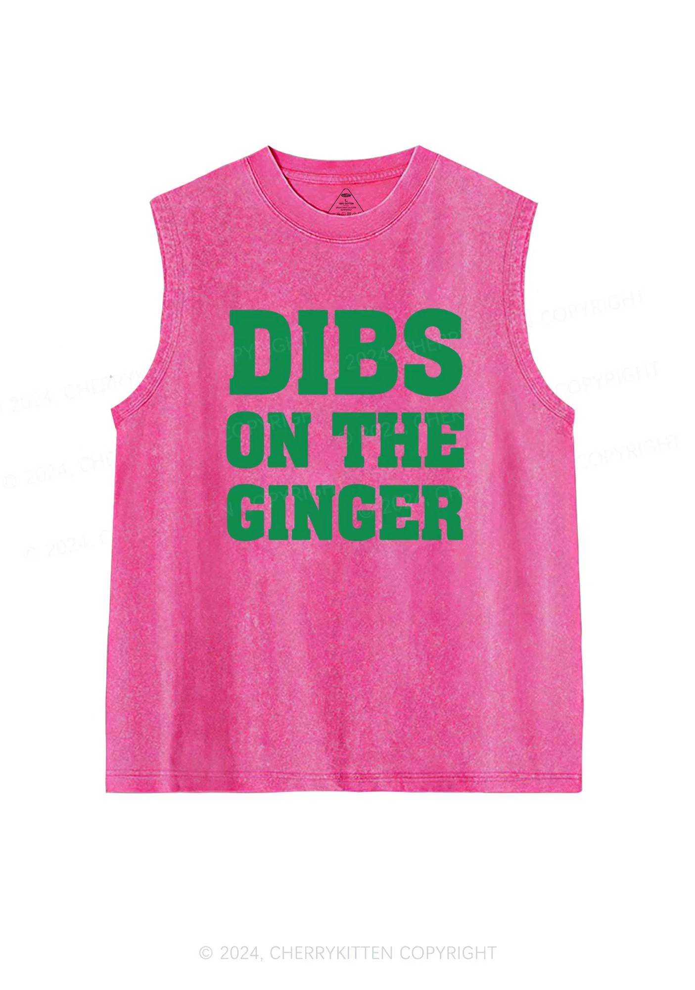 Dibs On The Ginger St Patricks Y2K Washed Tank Cherrykitten - Image 6