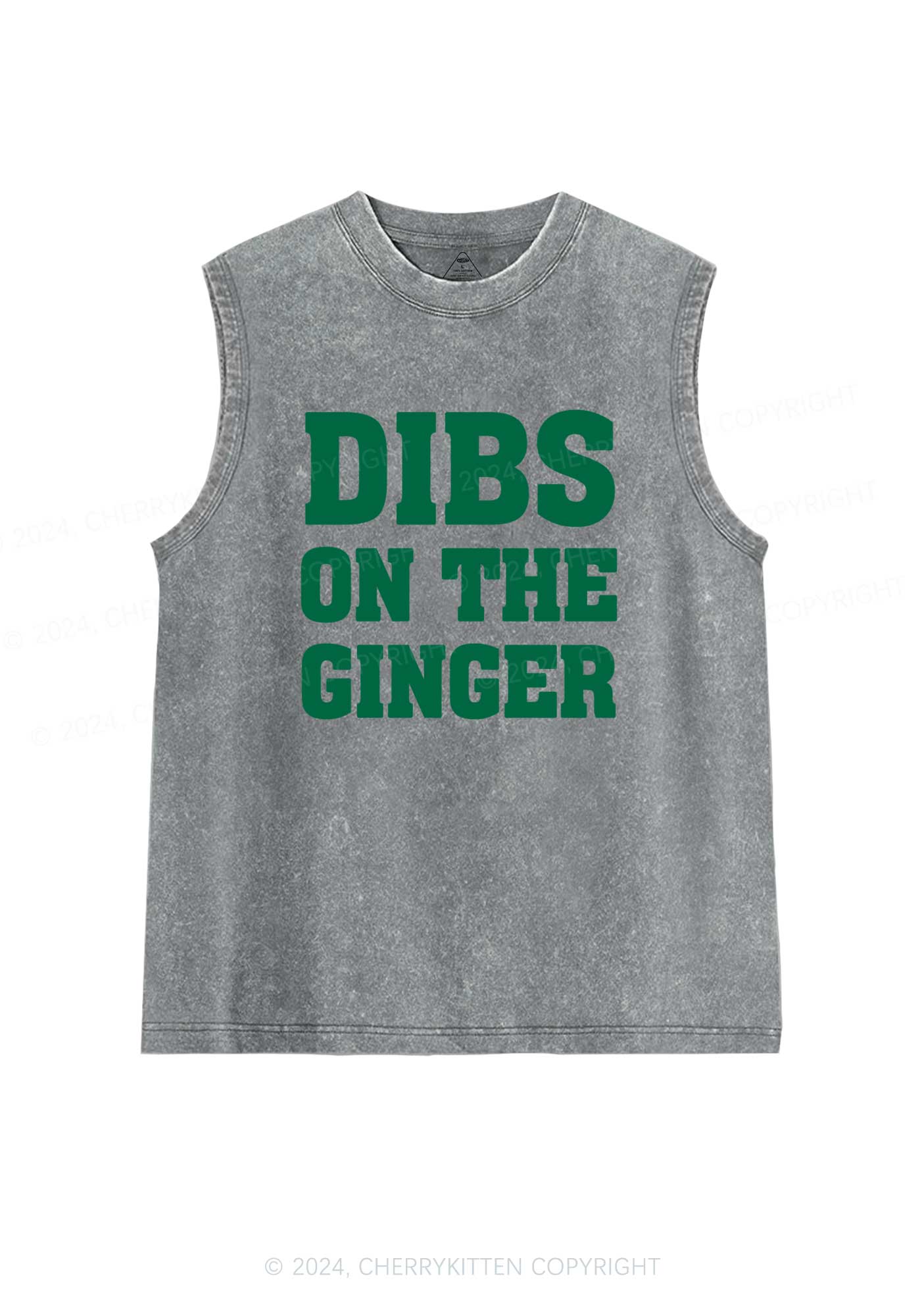 Dibs On The Ginger St Patricks Y2K Washed Tank Cherrykitten - Image 8