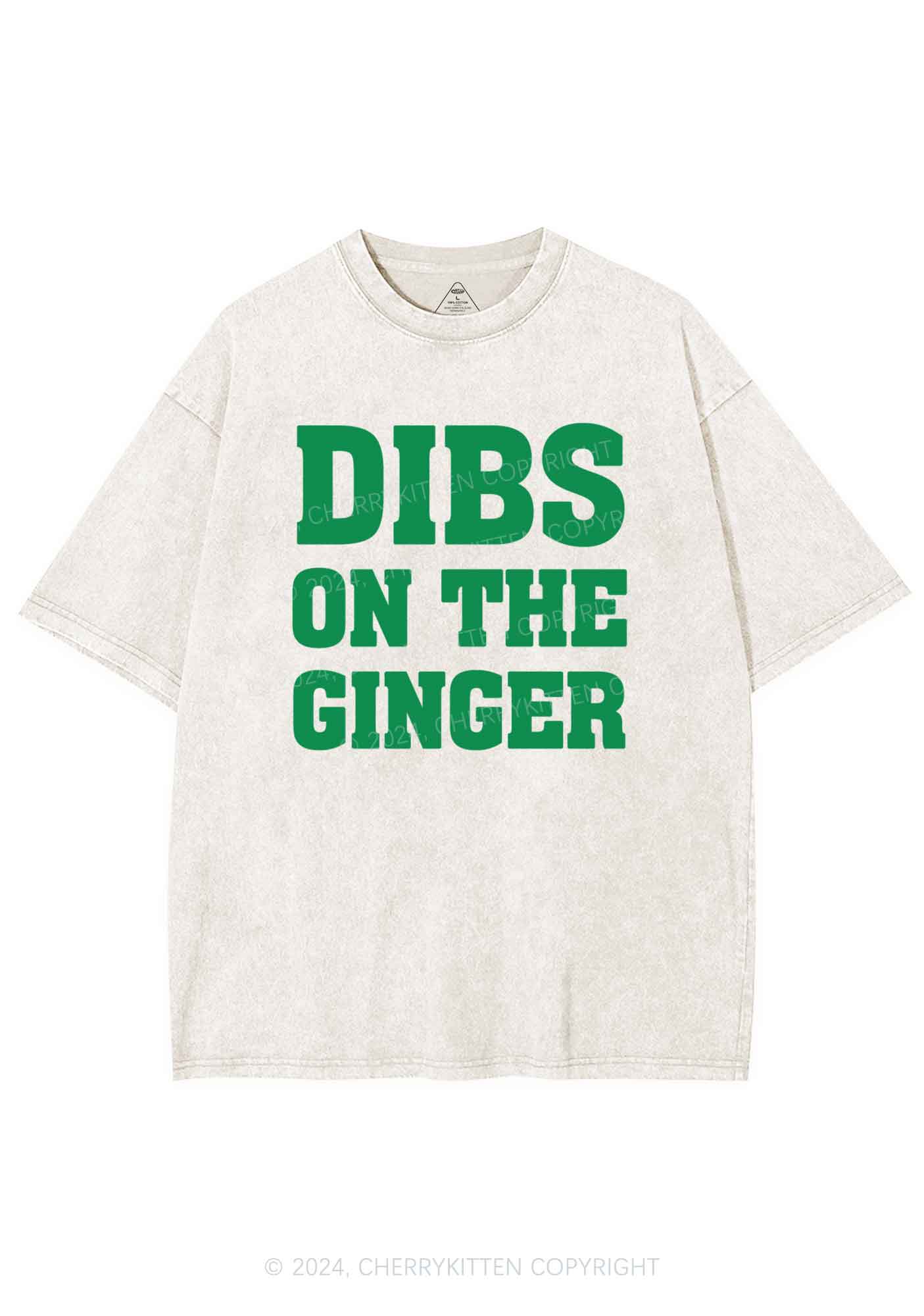 Dibs On The Ginger St Patricks Y2K Washed Tee Cherrykitten - Image 4