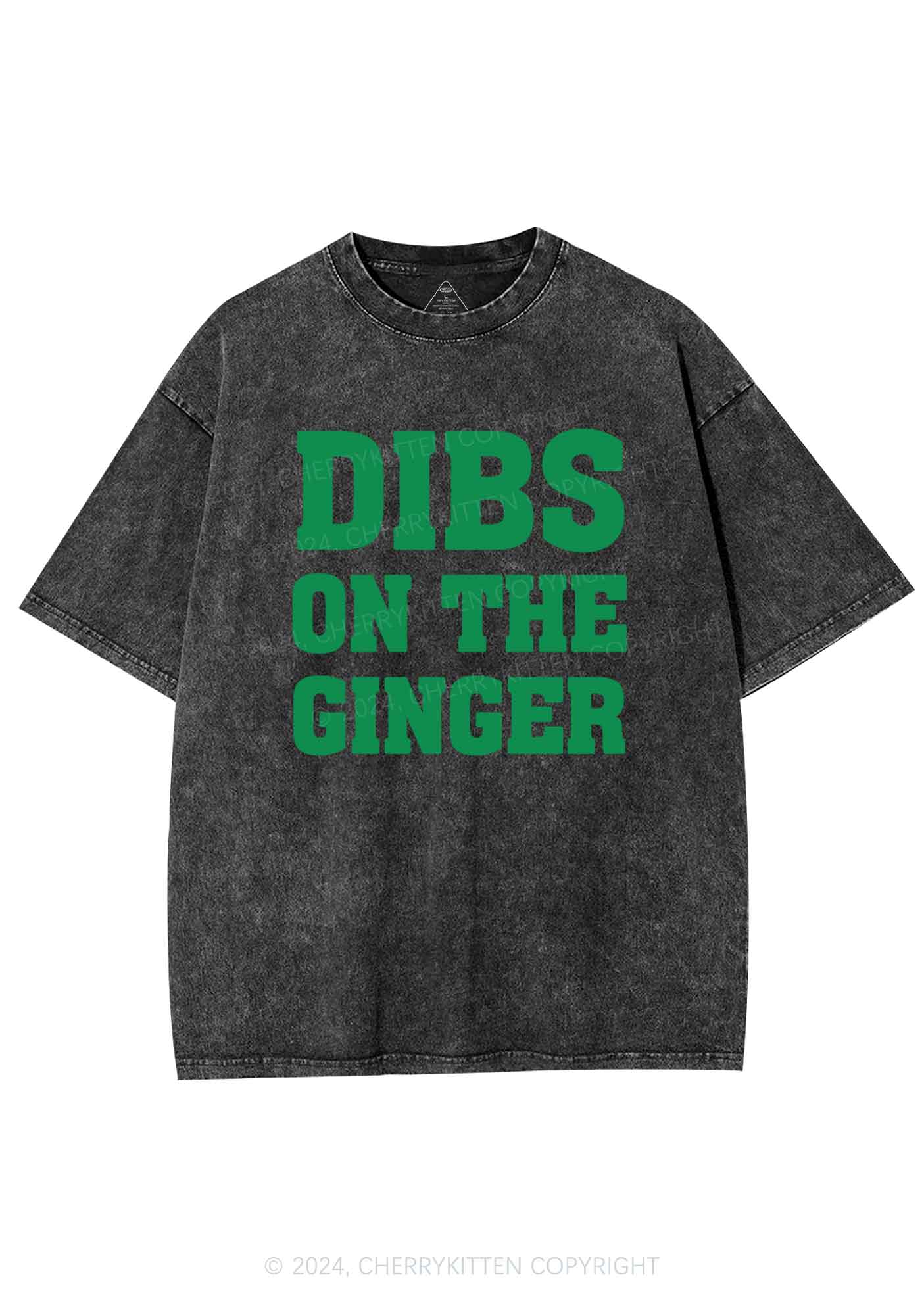 Dibs On The Ginger St Patricks Y2K Washed Tee Cherrykitten - Image 5