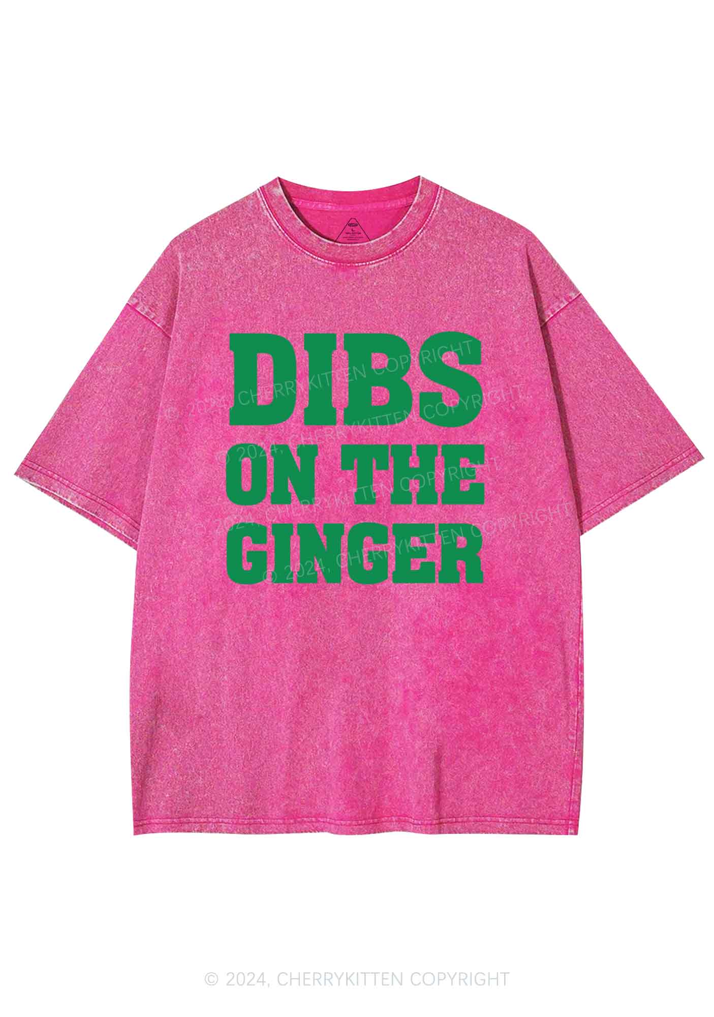 Dibs On The Ginger St Patricks Y2K Washed Tee Cherrykitten - Image 6