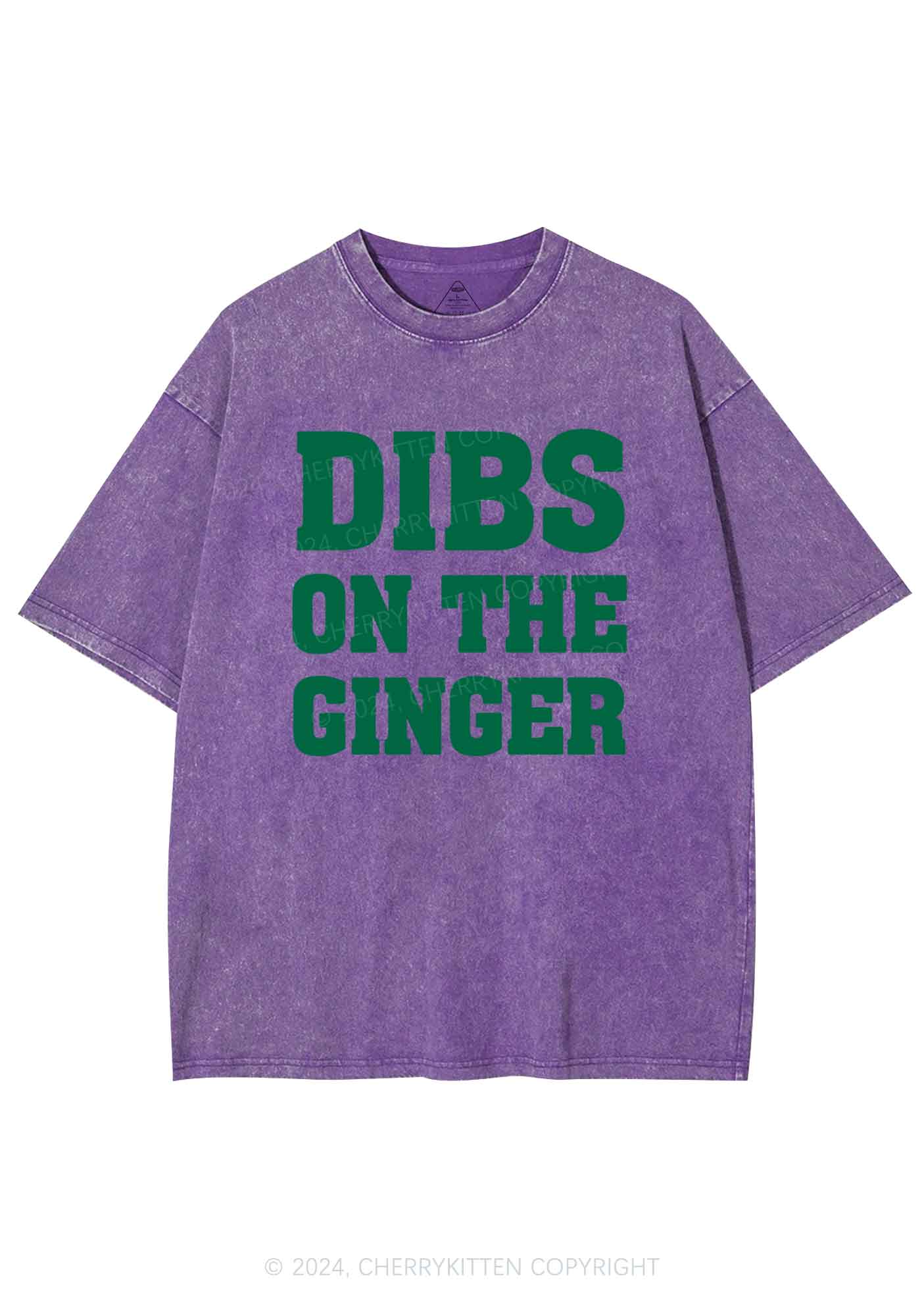 Dibs On The Ginger St Patricks Y2K Washed Tee Cherrykitten - Image 7