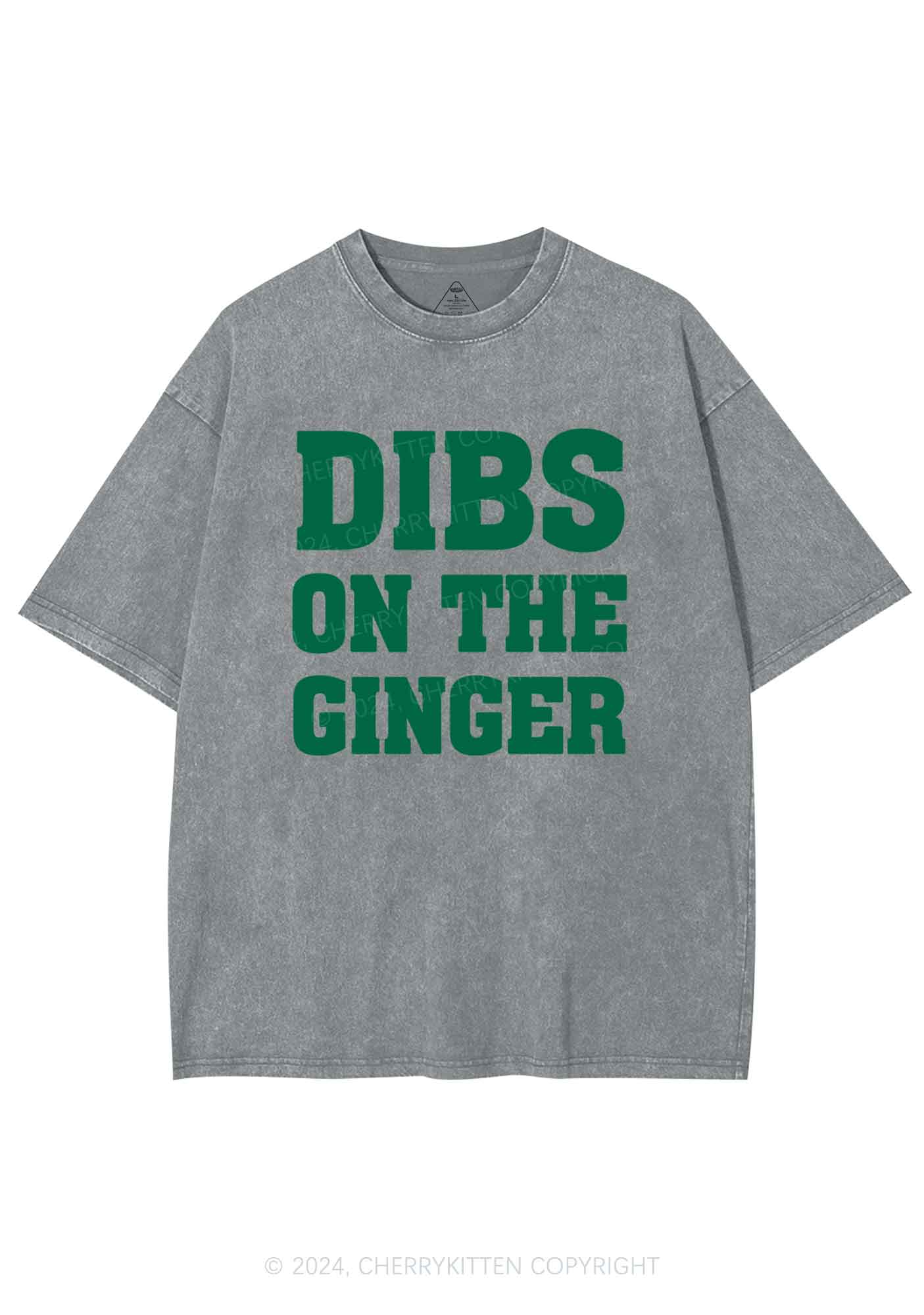 Dibs On The Ginger St Patricks Y2K Washed Tee Cherrykitten - Image 8