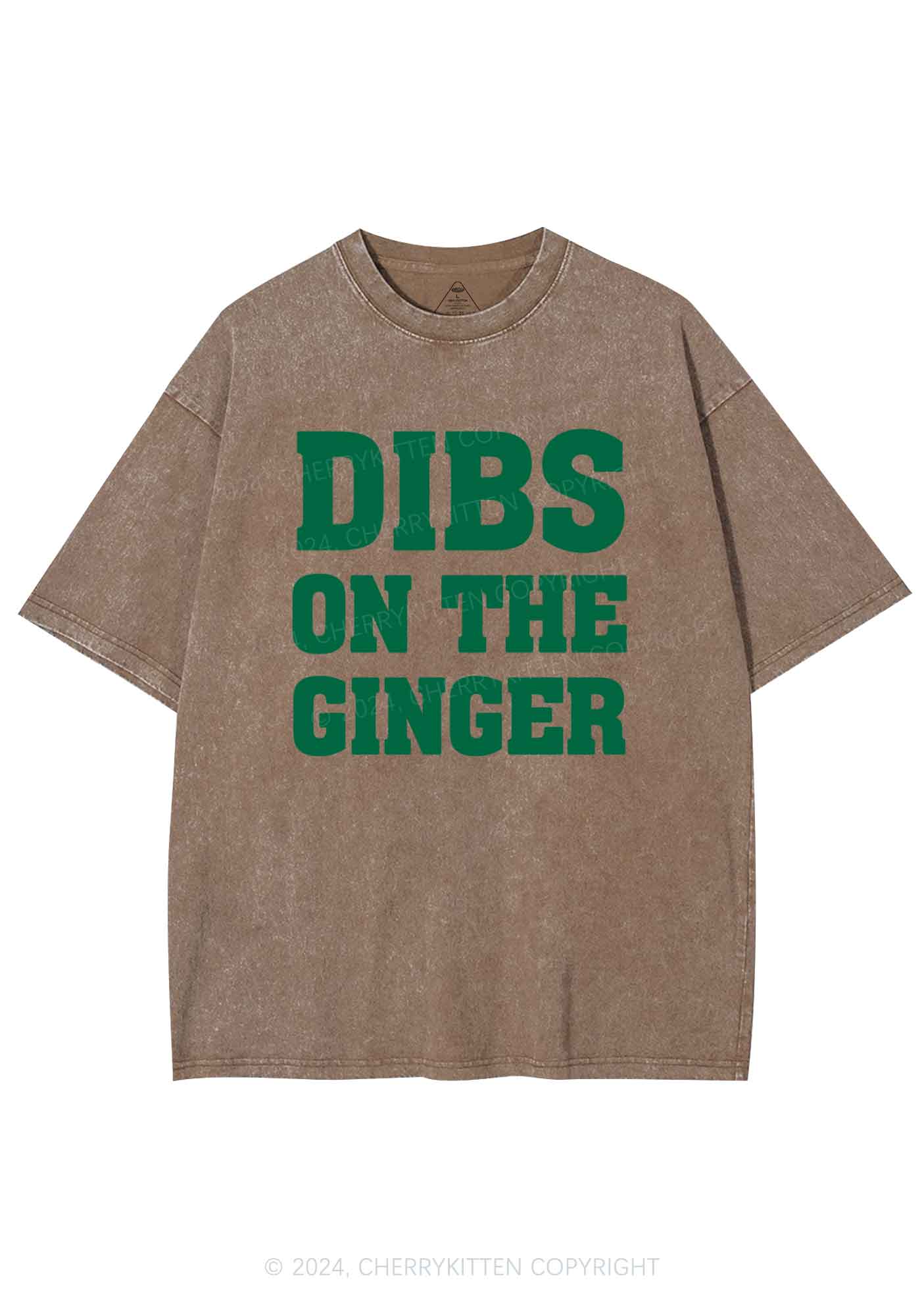 Dibs On The Ginger St Patricks Y2K Washed Tee Cherrykitten - Image 9