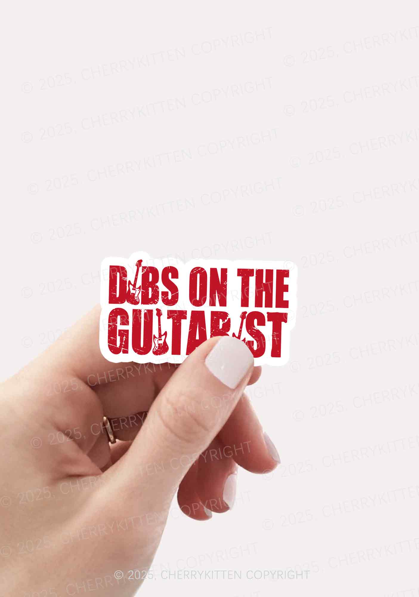 Dibs On The Guitarist 1Pc Y2K Sticker Cherrykitten - Image 2