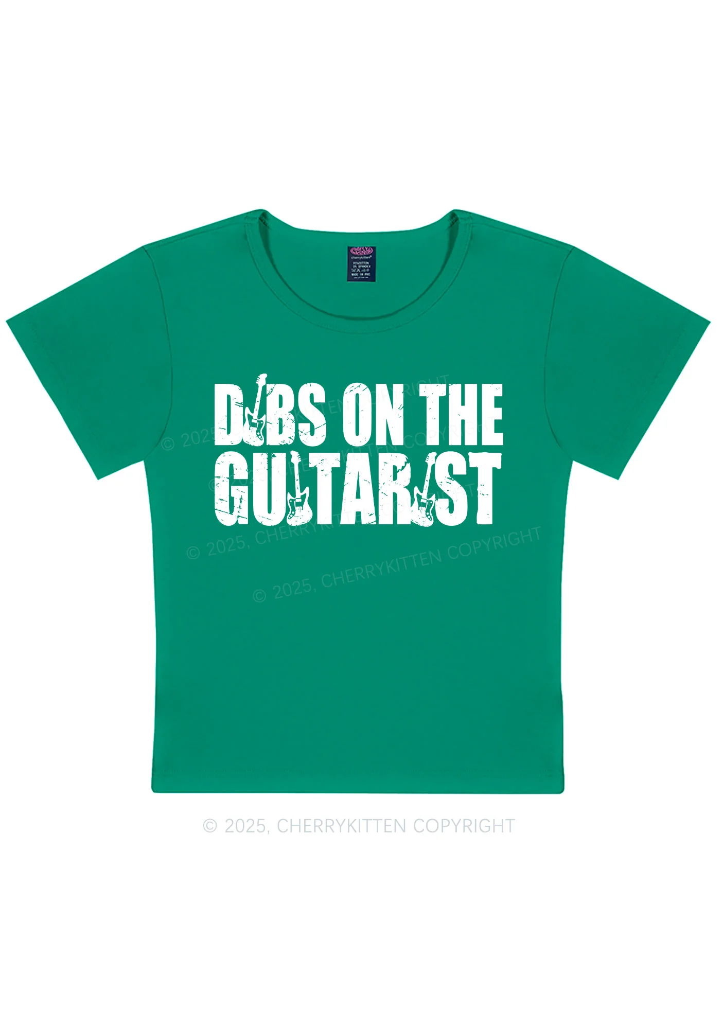 Dibs On The Guitarist Y2K Baby Tee Cherrykitten - Image 11