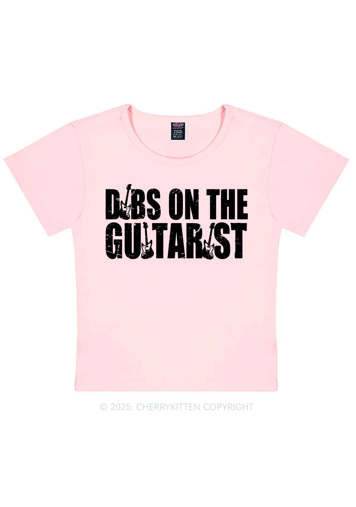 Dibs On The Guitarist Y2K Baby Tee Cherrykitten - Image 12