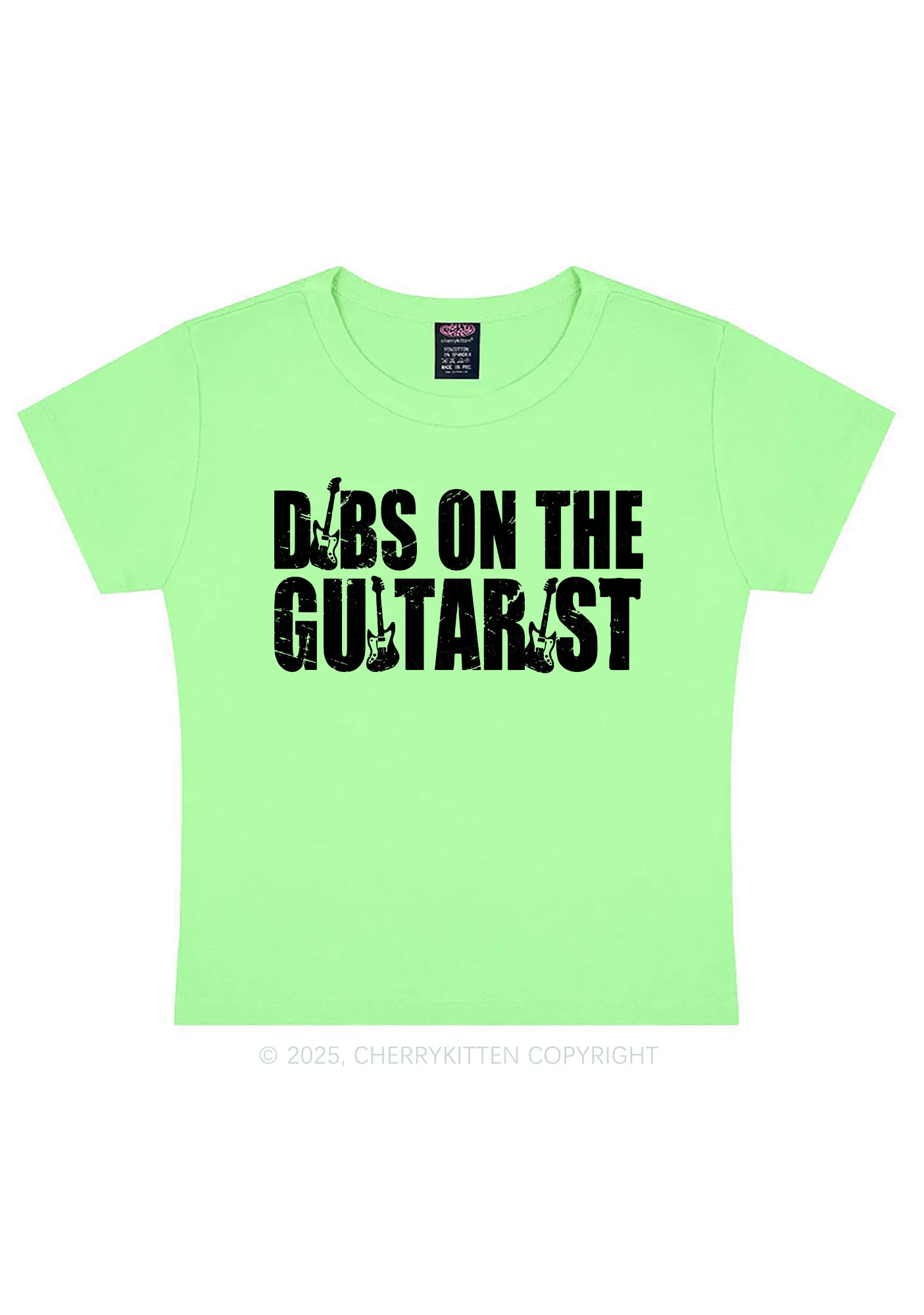 Dibs On The Guitarist Y2K Baby Tee Cherrykitten - Image 13