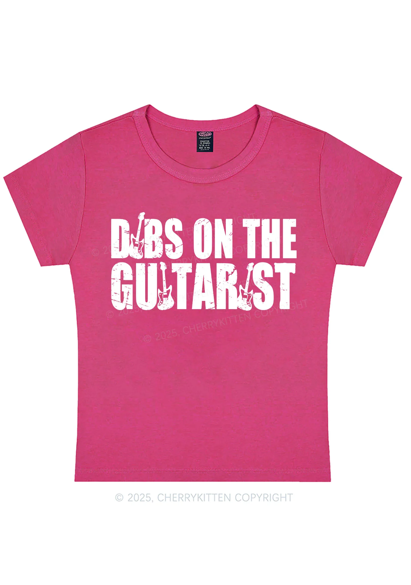 Dibs On The Guitarist Y2K Baby Tee Cherrykitten - Image 7