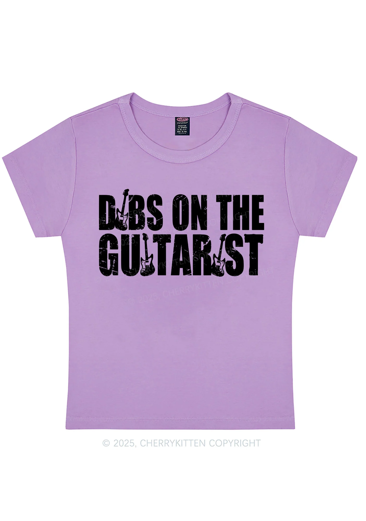 Dibs On The Guitarist Y2K Baby Tee Cherrykitten - Image 8