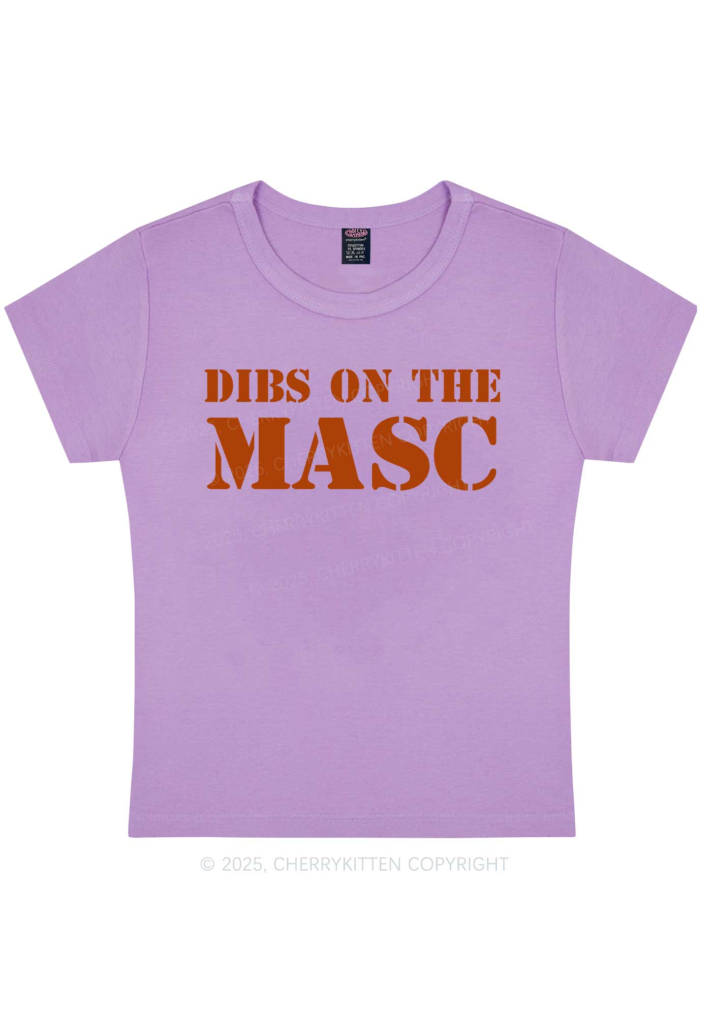 Dibs On The Masc Pride Y2K Baby Tee Cherrykitten - Image 11