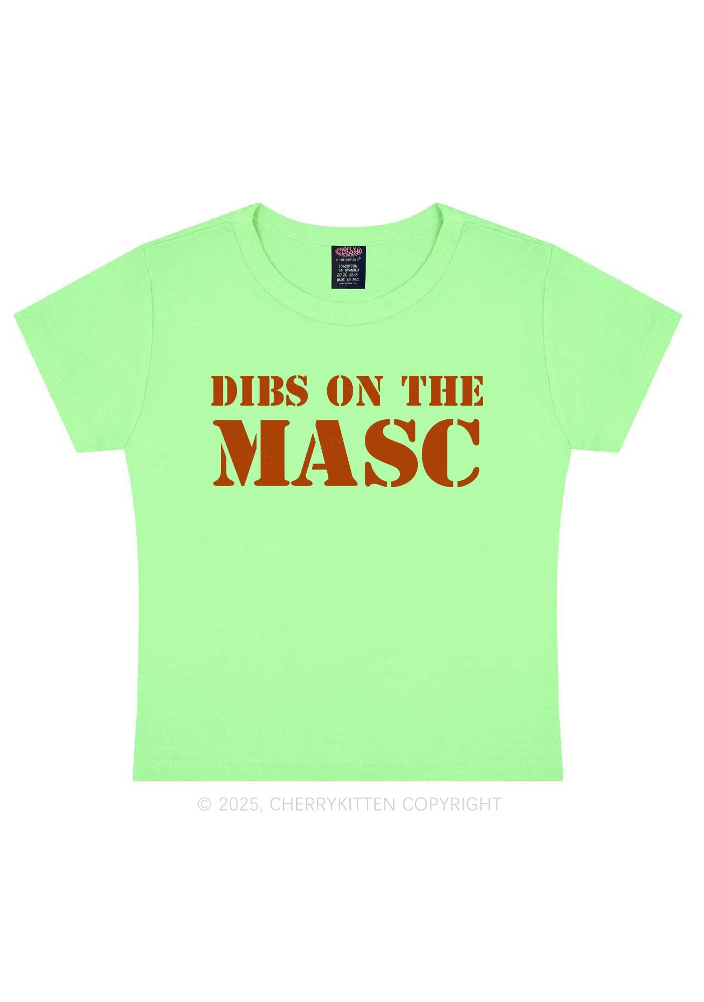 Dibs On The Masc Pride Y2K Baby Tee Cherrykitten - Image 13