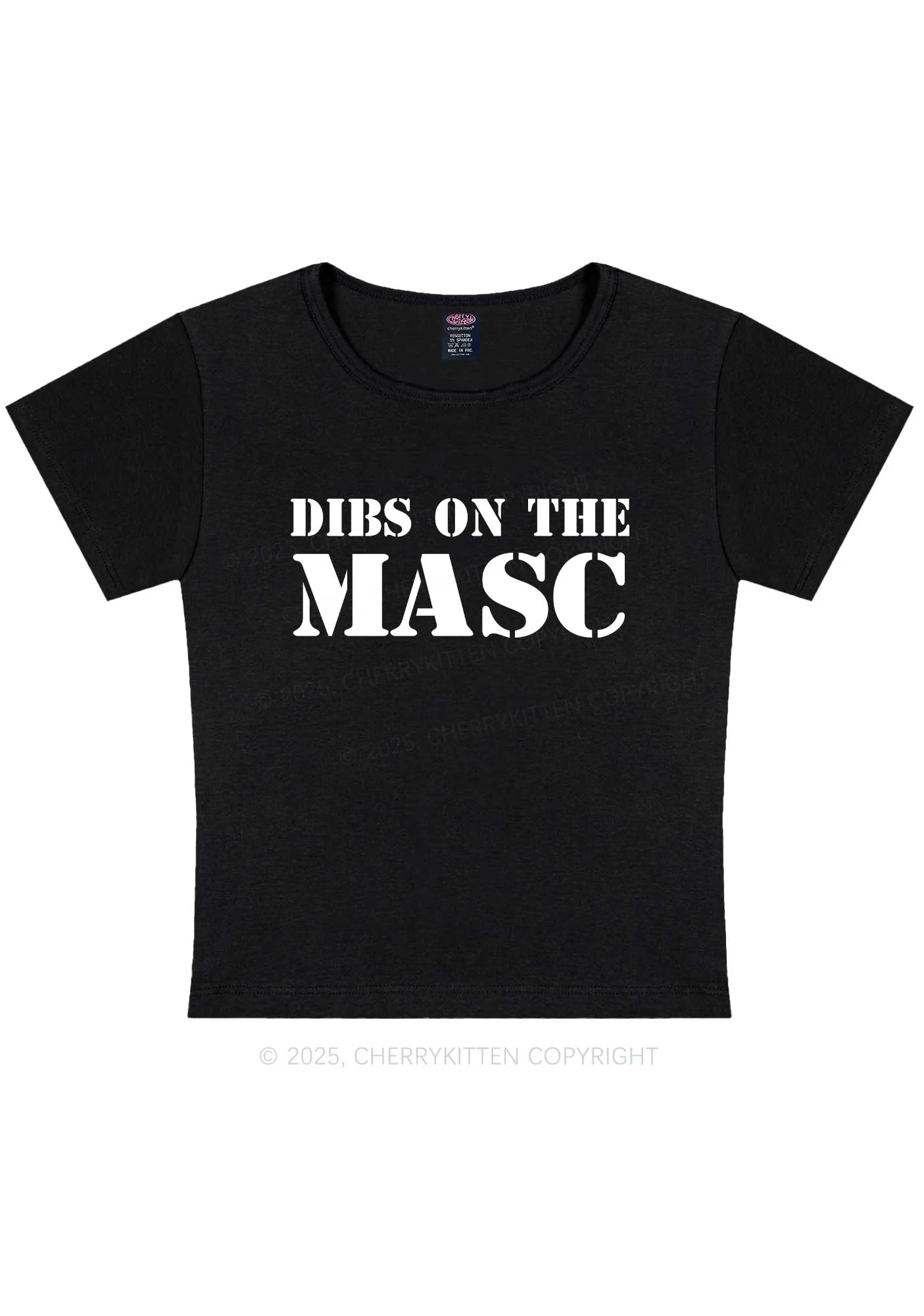 Dibs On The Masc Pride Y2K Baby Tee Cherrykitten - Image 4