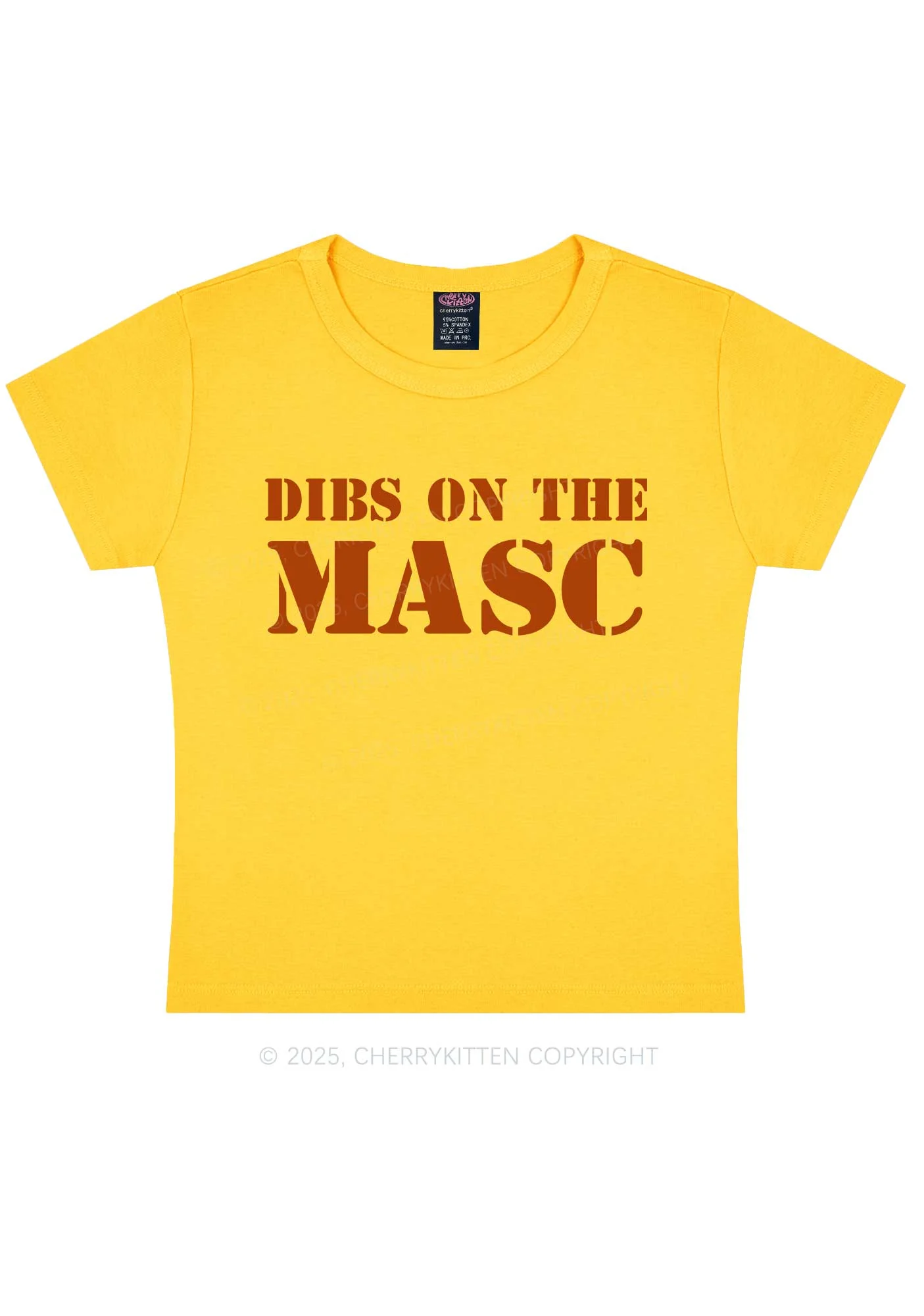 Dibs On The Masc Pride Y2K Baby Tee Cherrykitten - Image 6