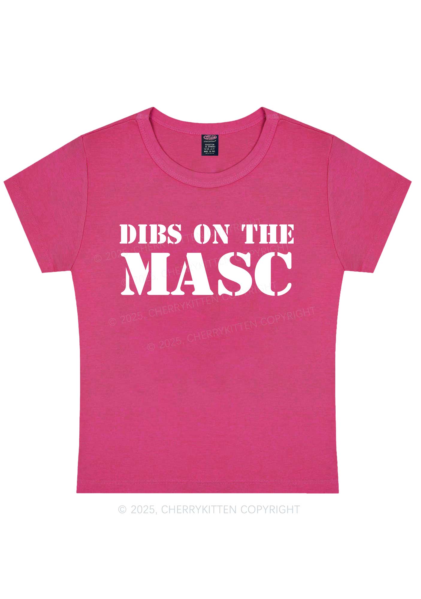 Dibs On The Masc Pride Y2K Baby Tee Cherrykitten - Image 8