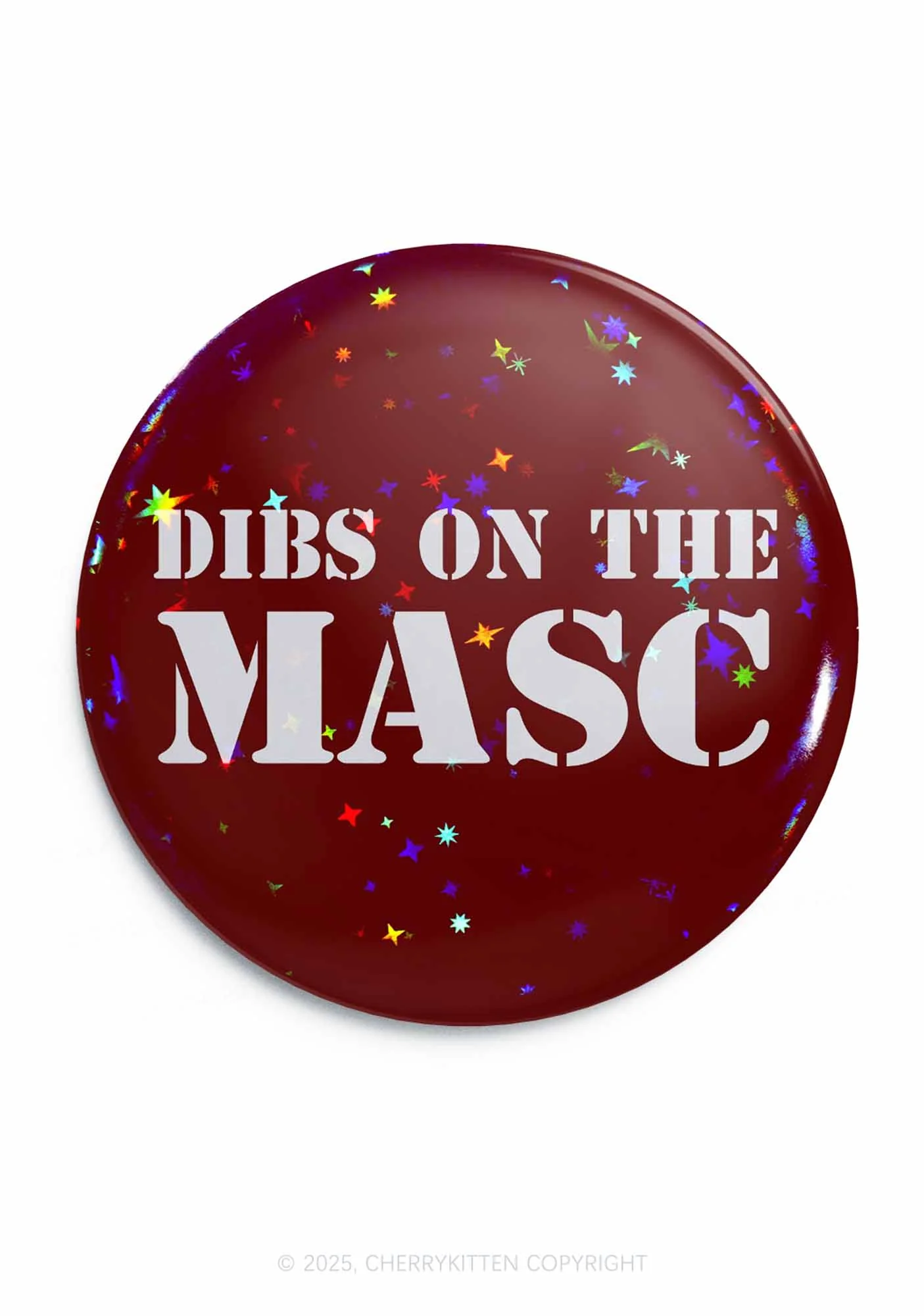 Dibs On The Masc Pride Y2K Pin Badge Cherrykitten - Image 3